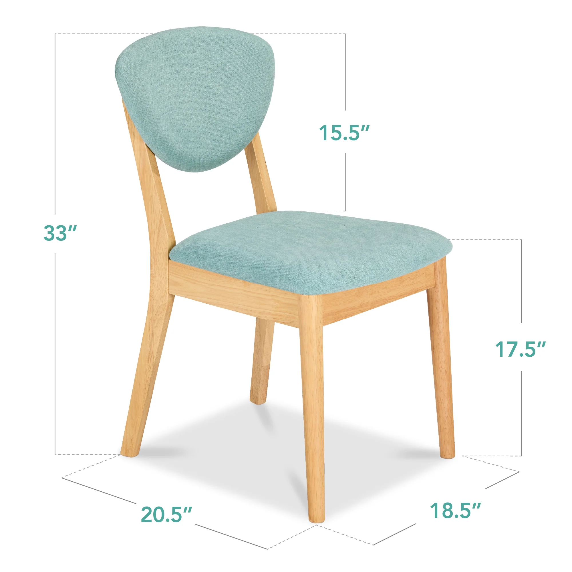 2-Piece Mid-Century Modern Wood &Upholstered Dining Chair Set - Image 56