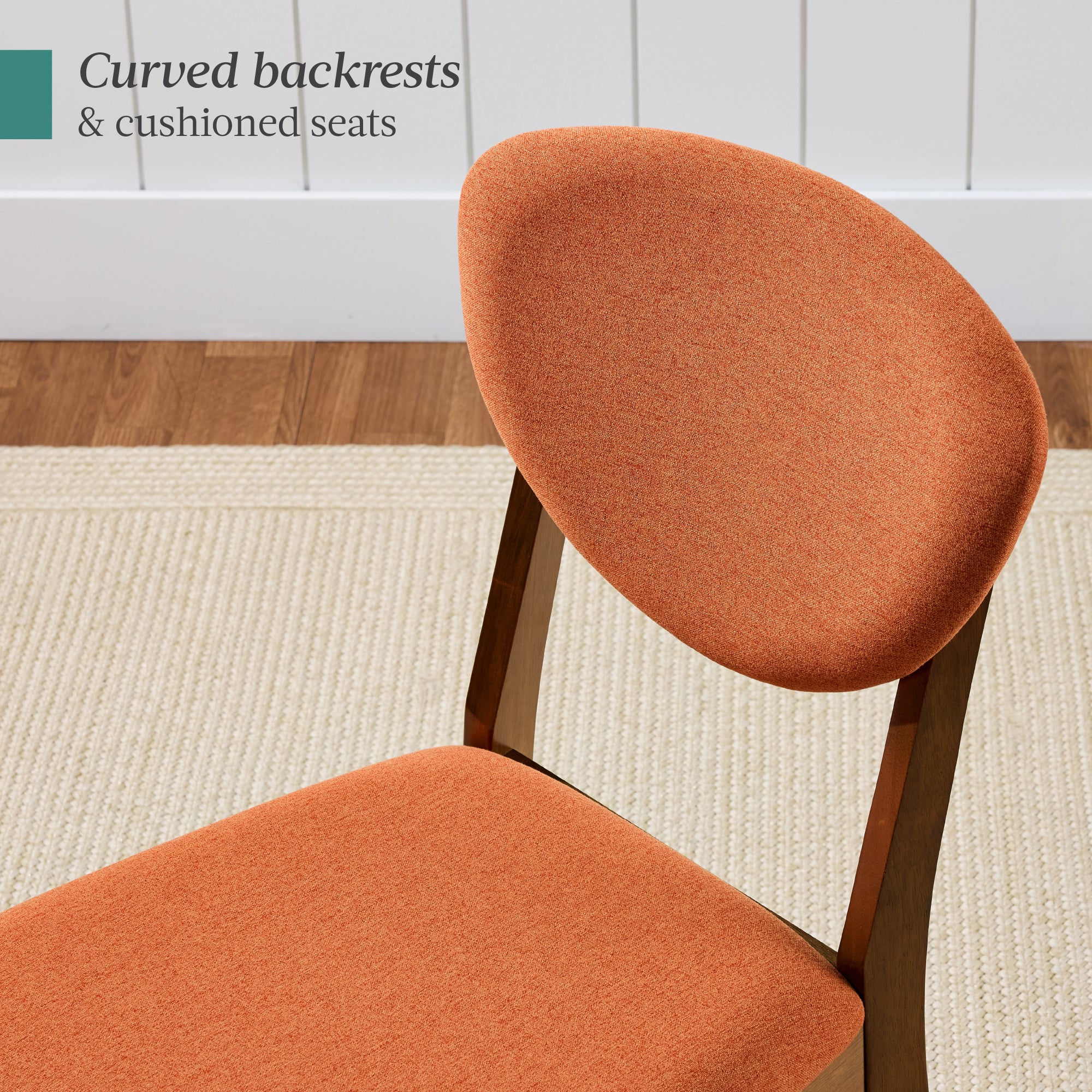 2-Piece Mid-Century Modern Wood &Upholstered Dining Chair Set - Image 60