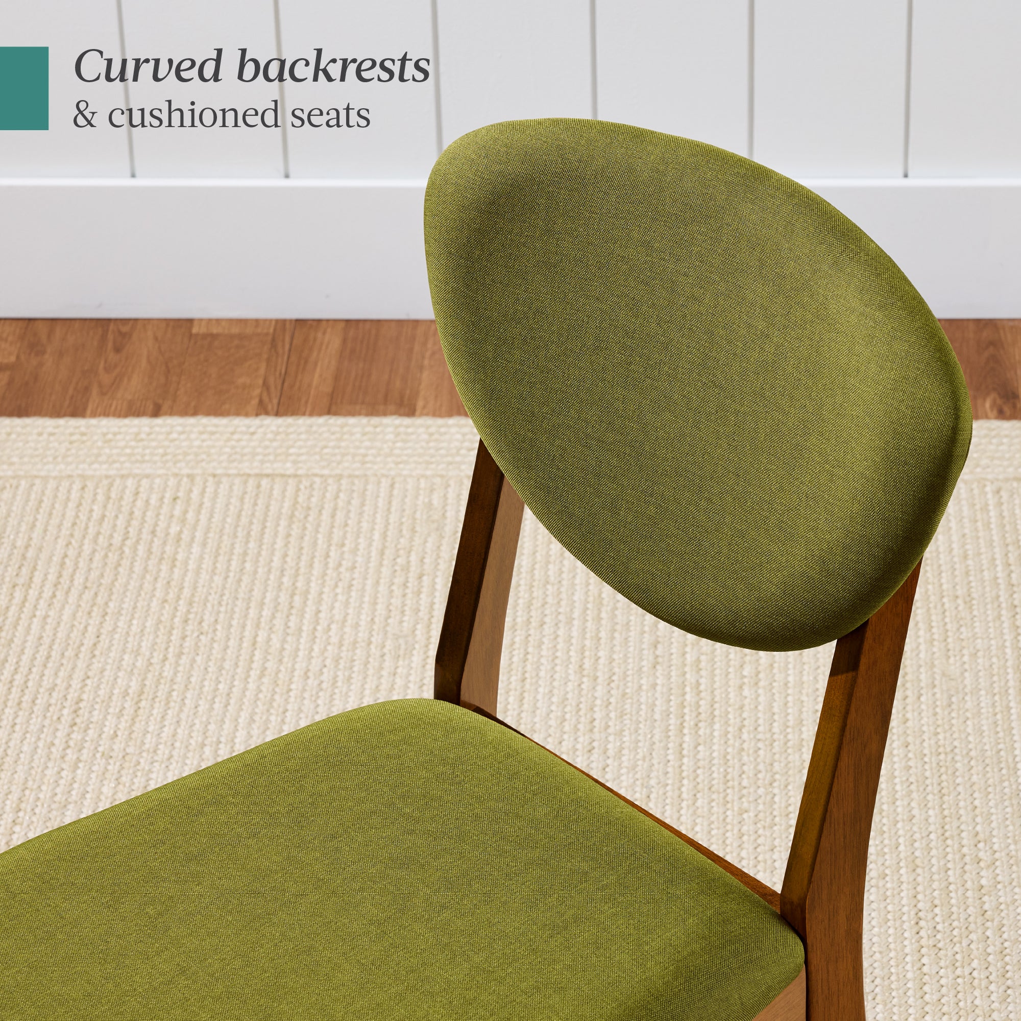 2-Piece Mid-Century Modern Wood &Upholstered Dining Chair Set - Image 67