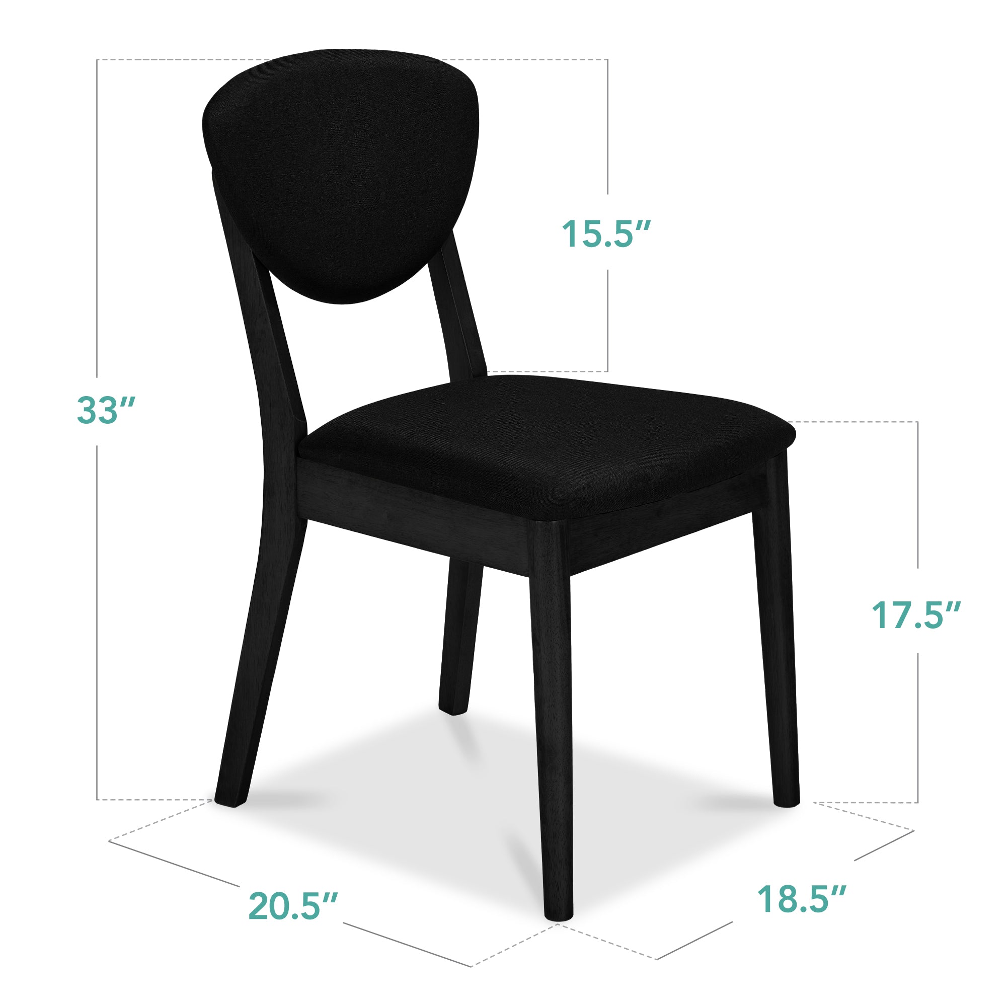 2-Piece Mid-Century Modern Wood &Upholstered Dining Chair Set - Image 91