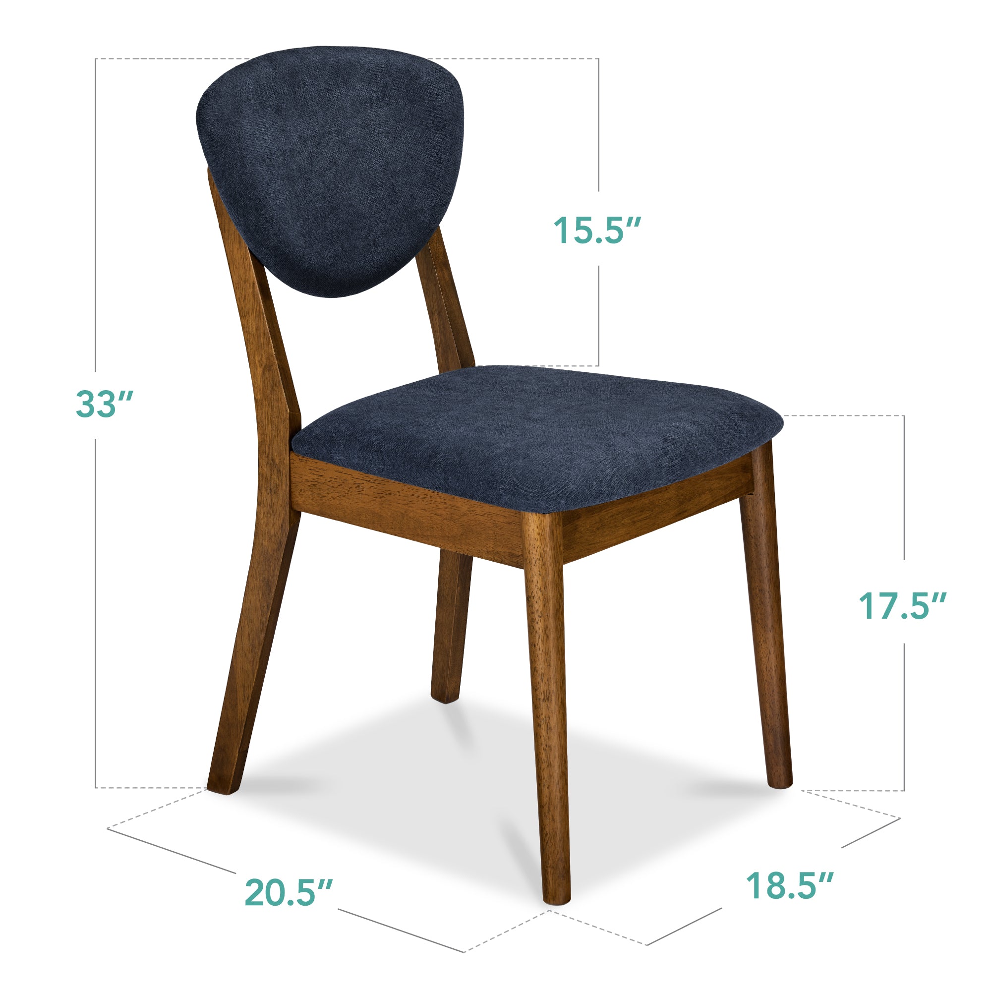 2-Piece Mid-Century Modern Wood &Upholstered Dining Chair Set - Image 98