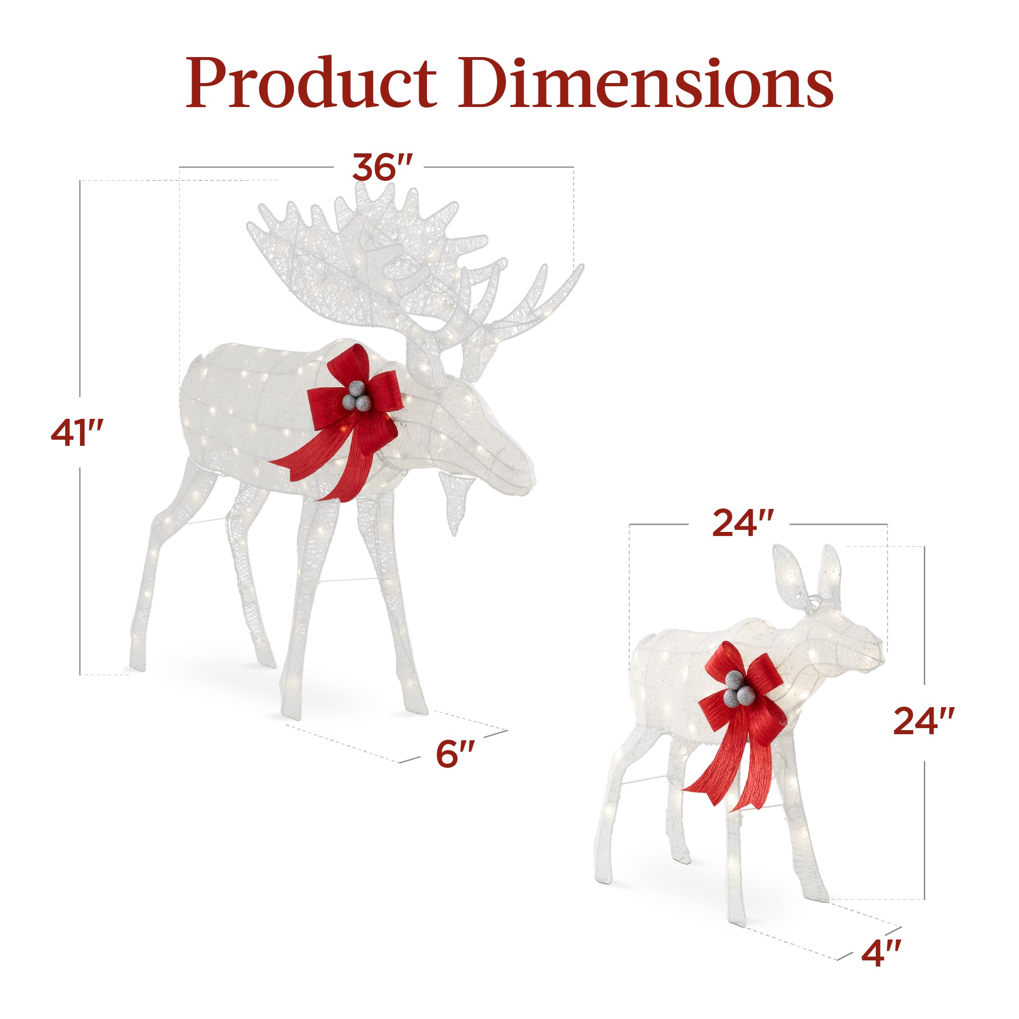 2-Piece Moose Family Lighted Outdoor Christmas Decoration Set w/ LED Lights - Image 21