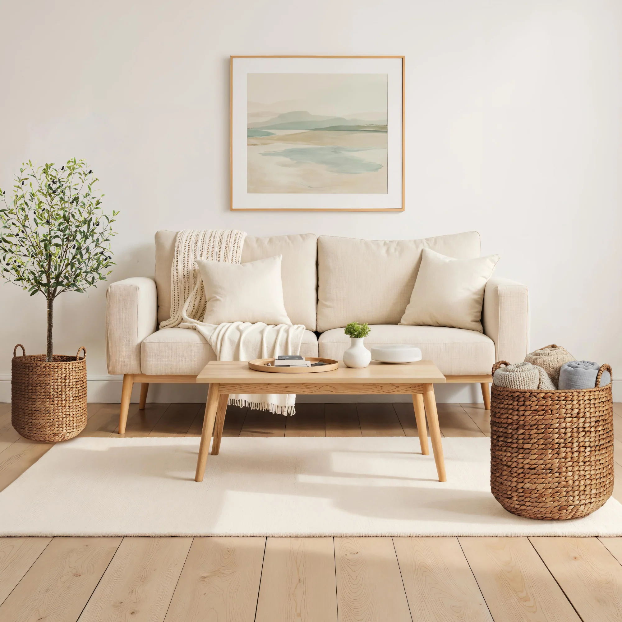 2-Piece Round Nesting Baskets W/Handles, Hyacinth Plant Holder & Storage Bin - Image 12