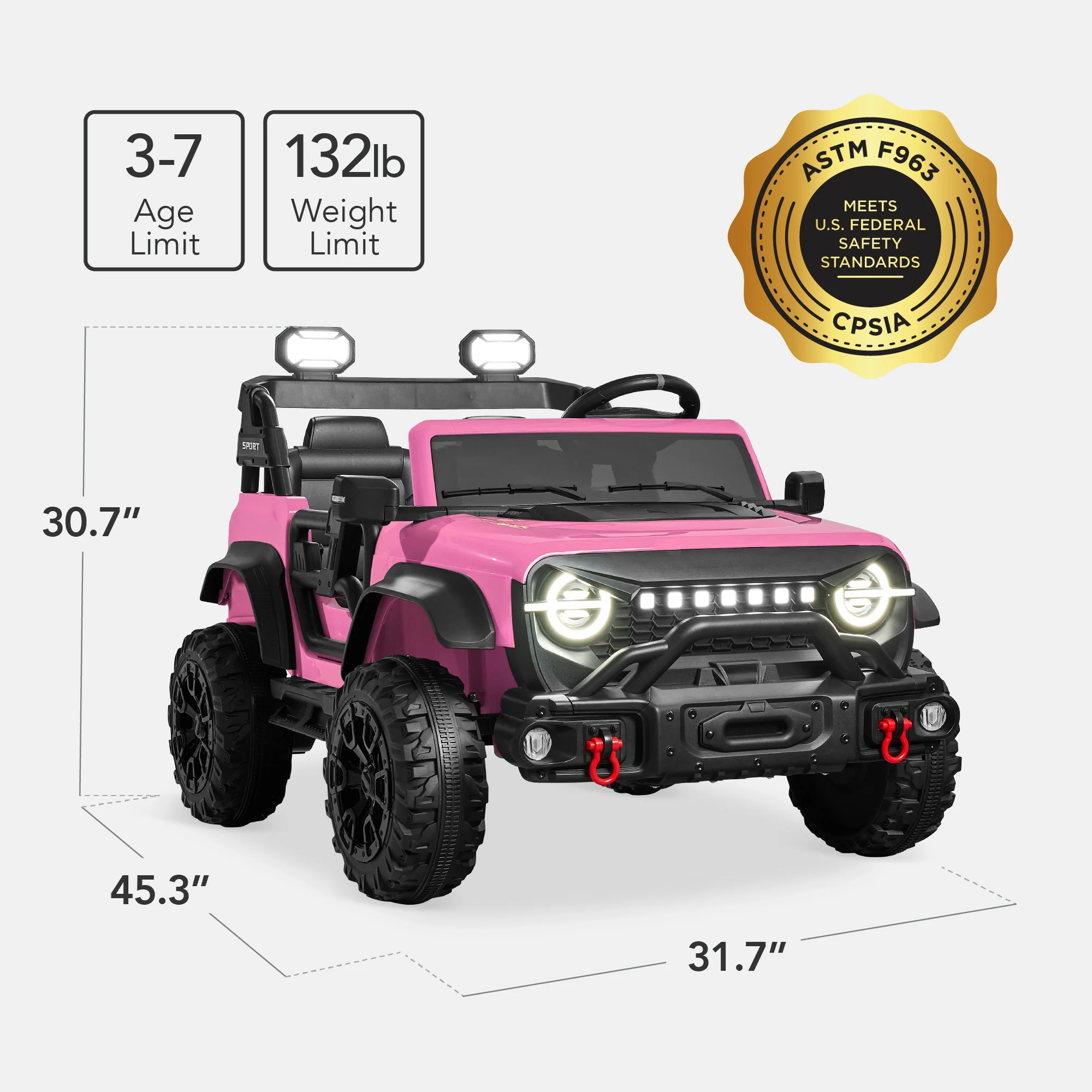 24V 2-Seater Electric Ride-On Car Truck w/ Parent Control, Bluetooth - Image 20