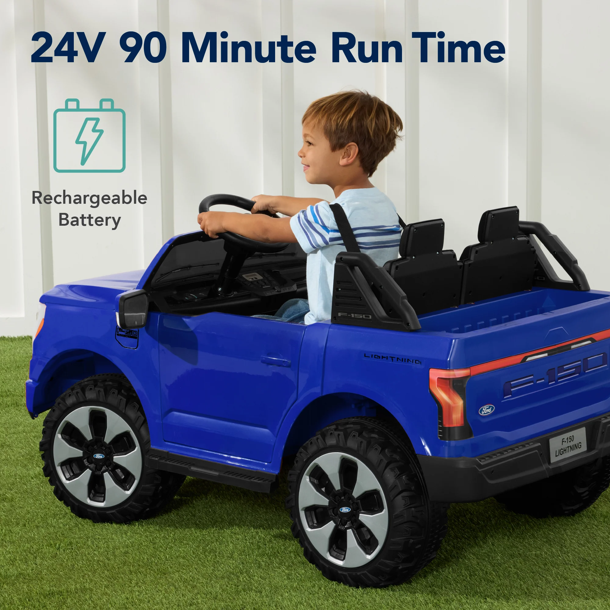 24V Kids Ride On Car Officially Licensed Ford Lightning w/ Remote, 2 Speeds - Image 42