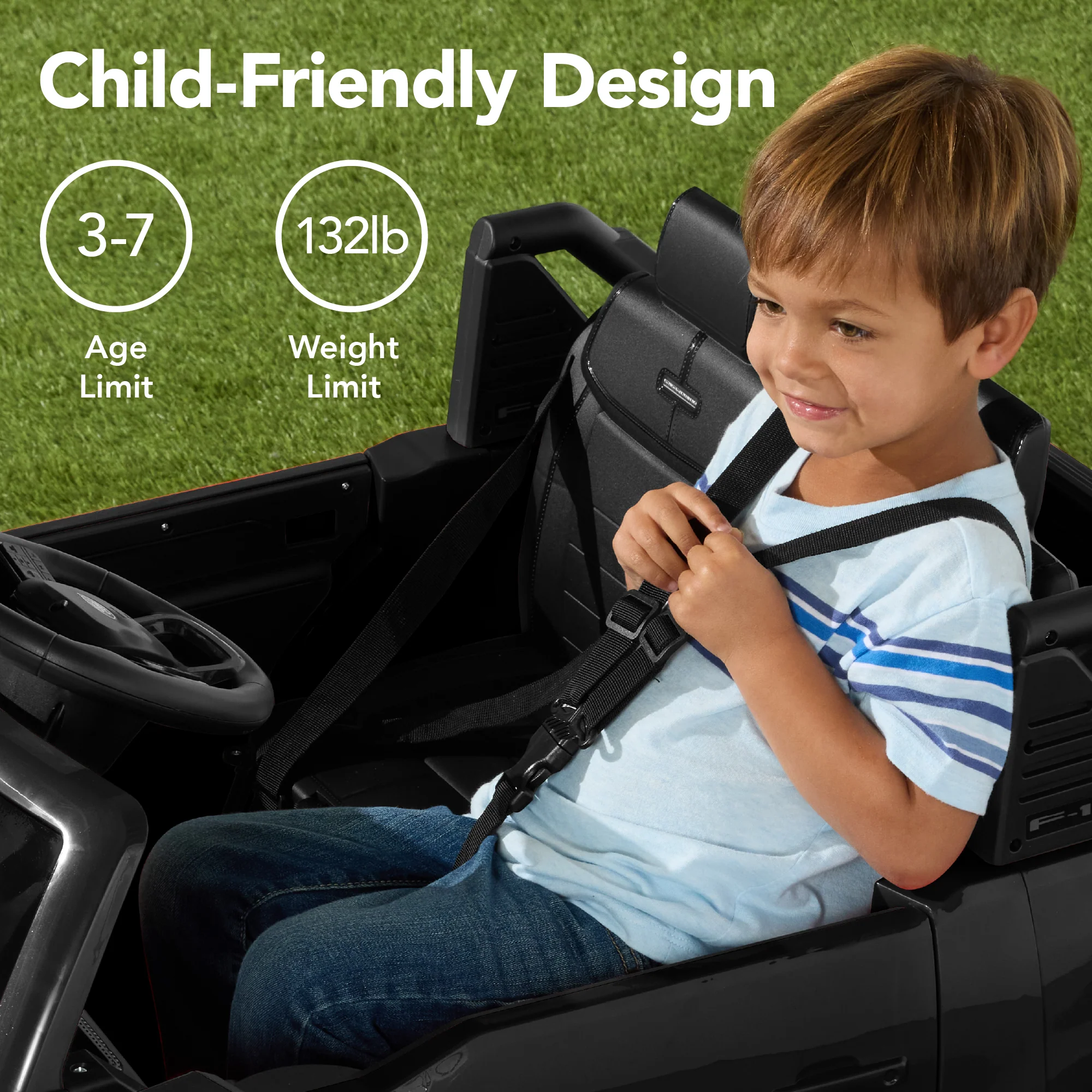24V Kids Ride On Car Officially Licensed Ford Lightning w/ Remote, 2 Speeds - Image 52