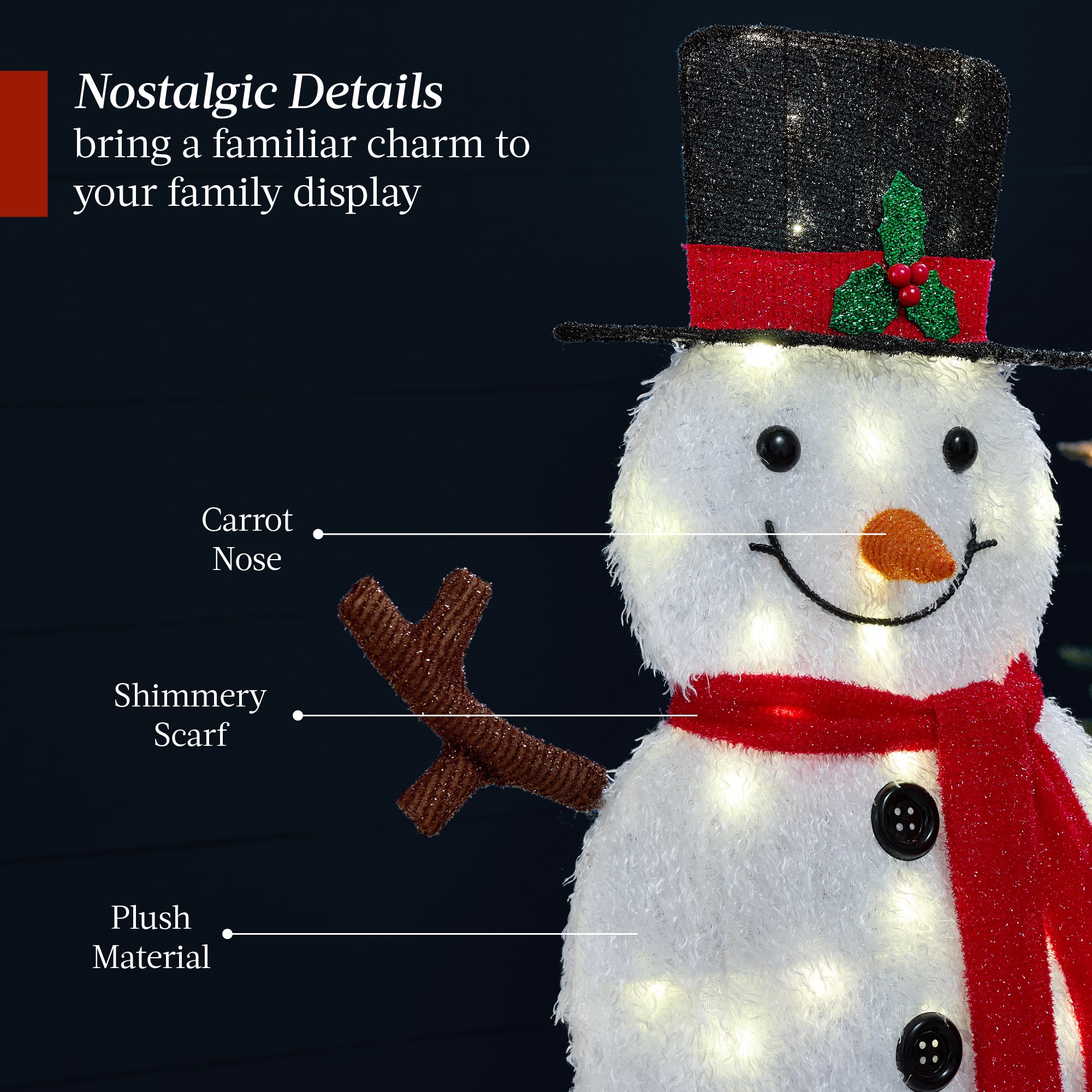 2D Lighted Snowman Family Set Outdoor Yard Decor w/ Twinkling LED Lights - Image 13