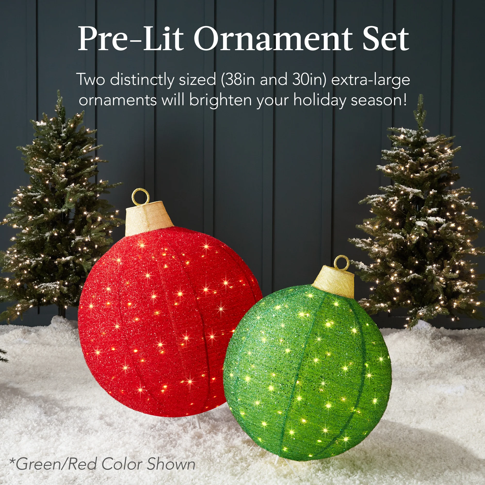 2pc Lighted Pop-Up Christmas Ornaments Decoration w/ 180 LED Lights, Stand - Image 16