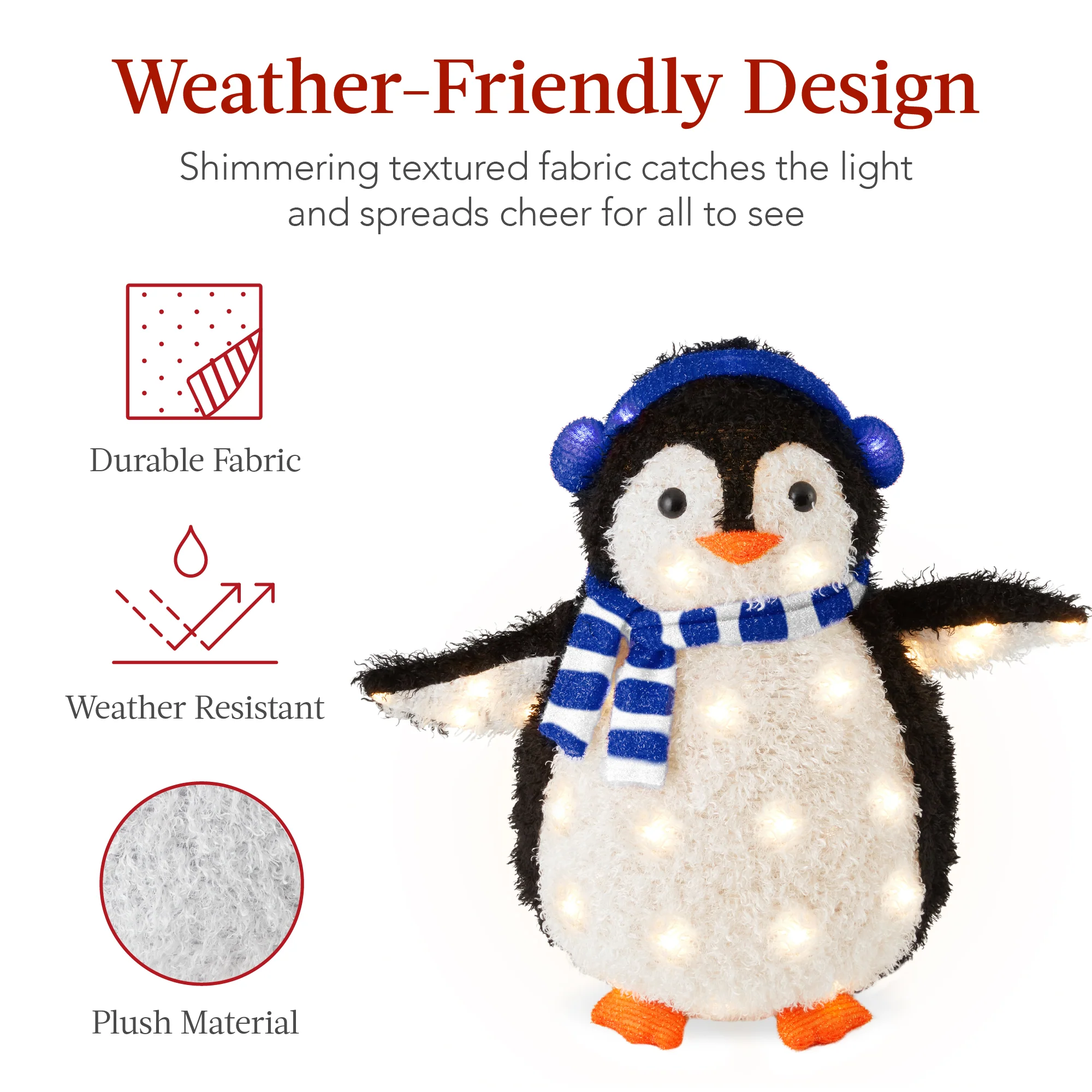 2pc Lighted Pop-Up Penguin Family Christmas Decoration w/ 150 Lights - 3ft - Image 13