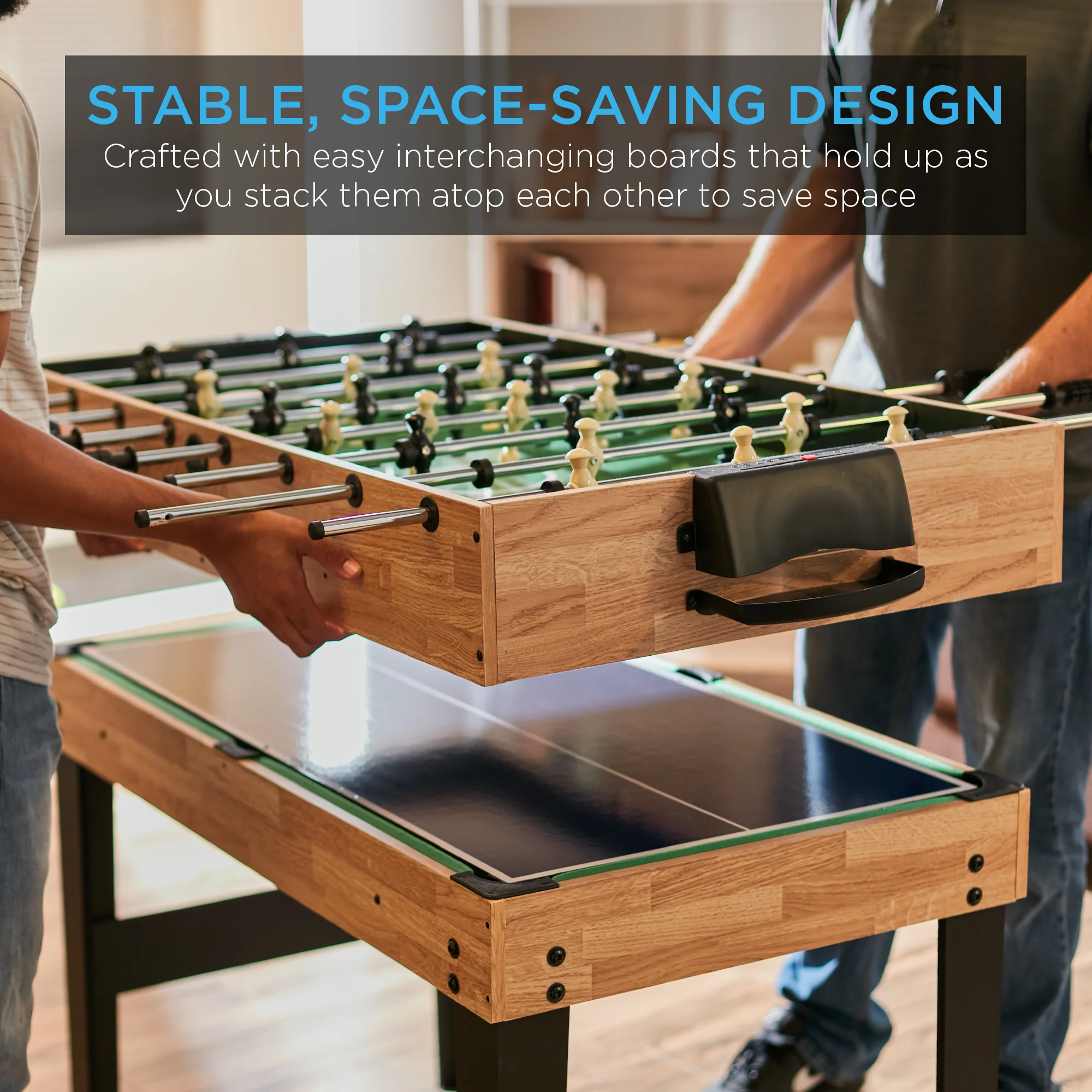 10-in-1 Combo Game Table Set w/ Pool, Foosball, Ping Pong, Chess - 2x4ft - Image 26