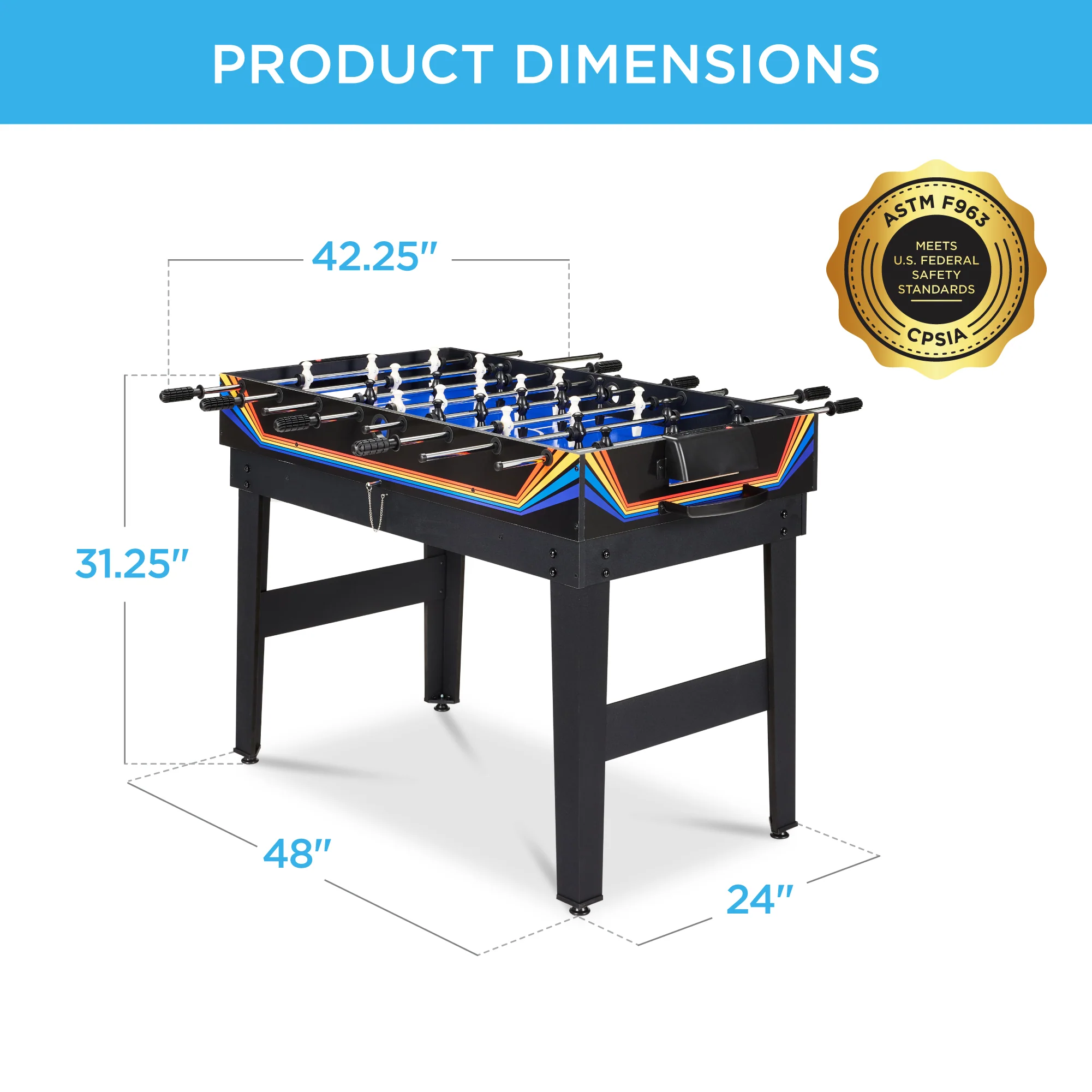 10-in-1 Combo Game Table Set w/ Pool, Foosball, Ping Pong, Chess - 2x4ft - Image 42