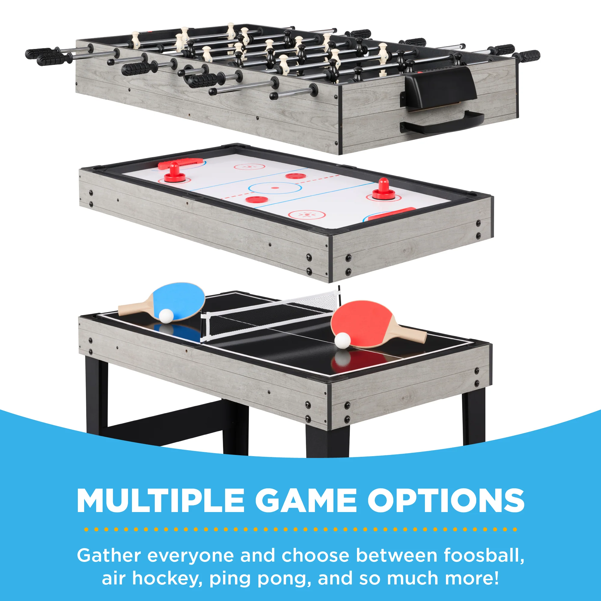 10-in-1 Combo Game Table Set w/ Pool, Foosball, Ping Pong, Chess - 2x4ft - Image 45