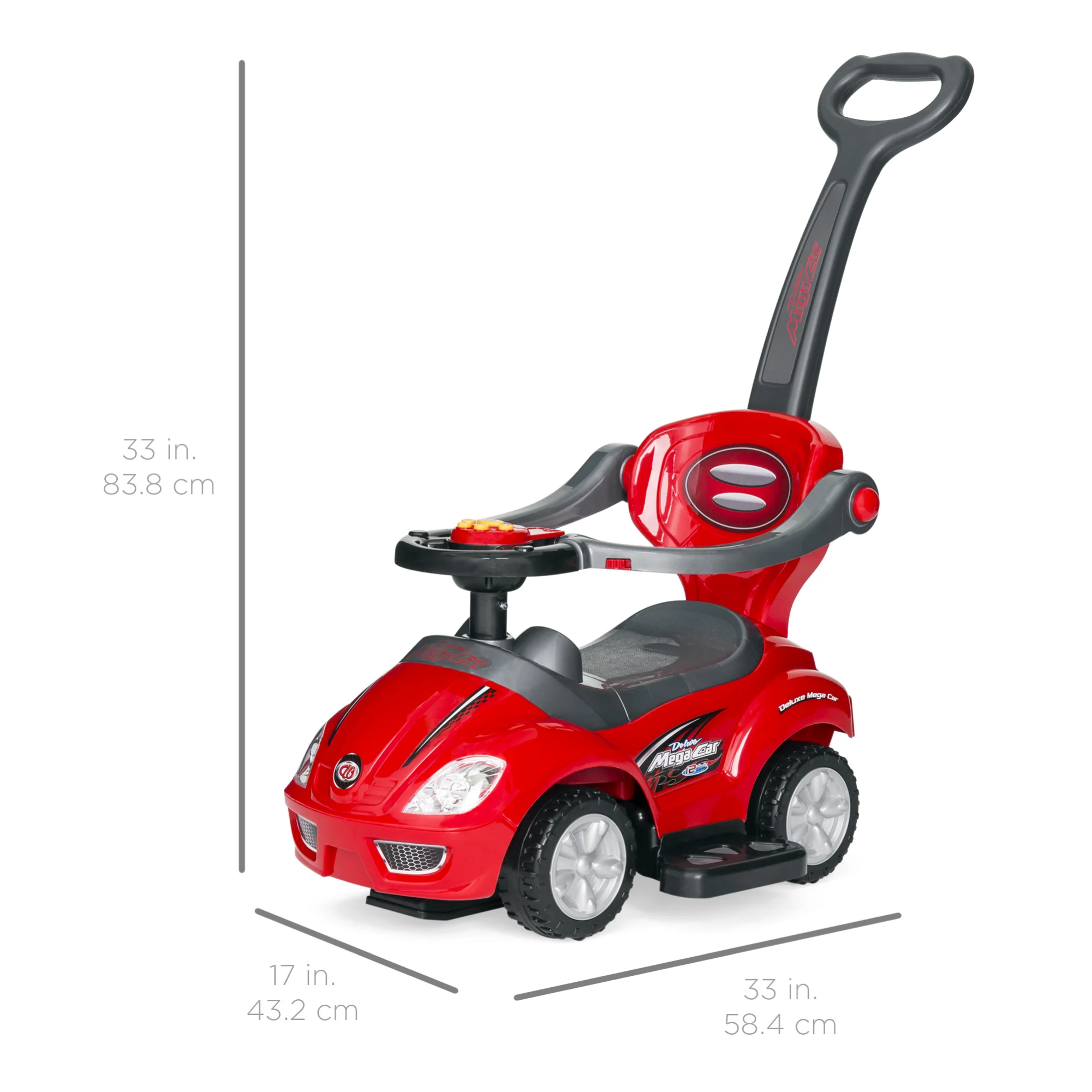3-in-1 Kids Push Car w/ Handle and Horn - Image 21
