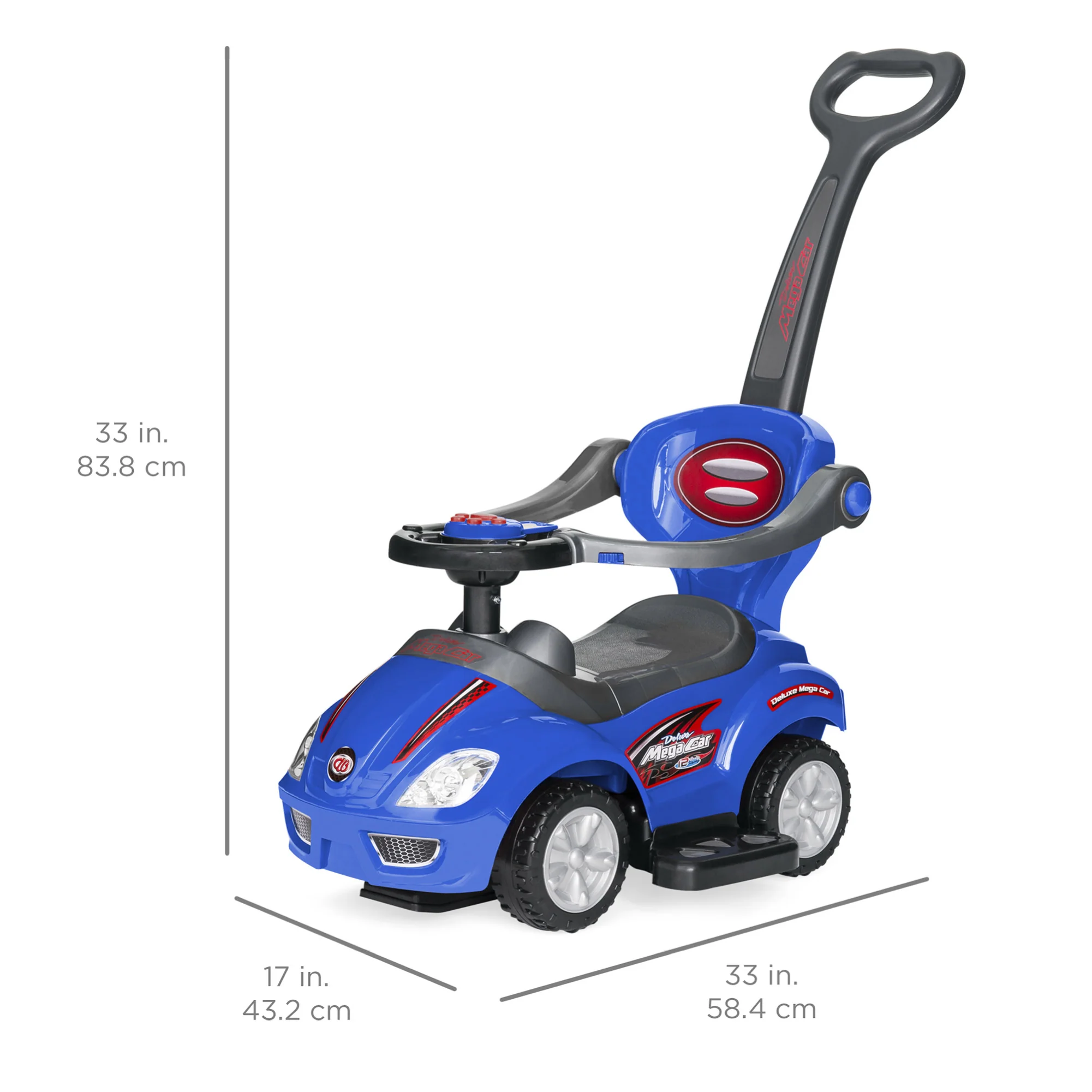 3-in-1 Kids Push Car w/ Handle and Horn - Image 35