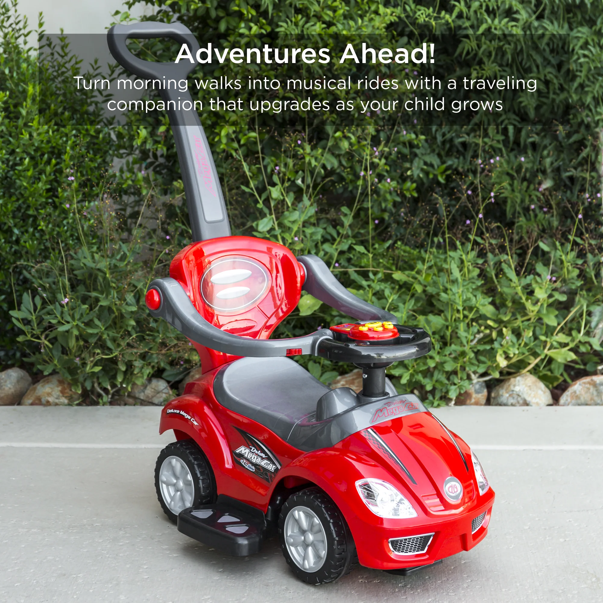 3-in-1 Kids Push Car w/ Handle and Horn - Image 6