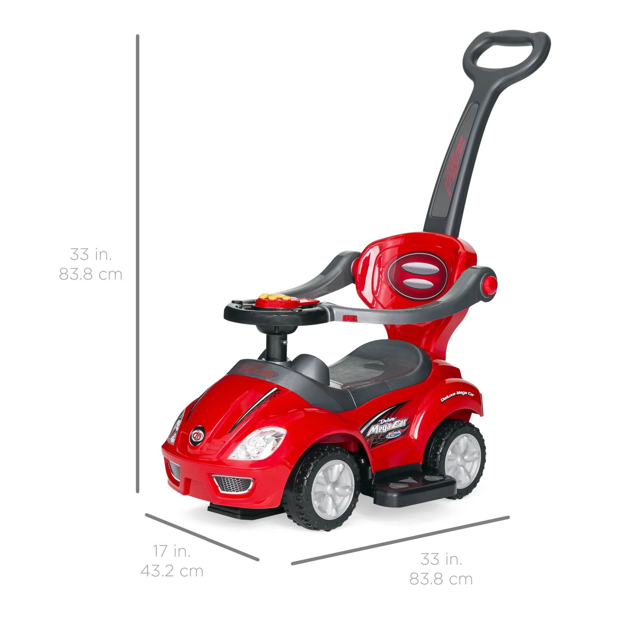 3-in-1 Kids Push Car w/ Handle and Horn - Image 7