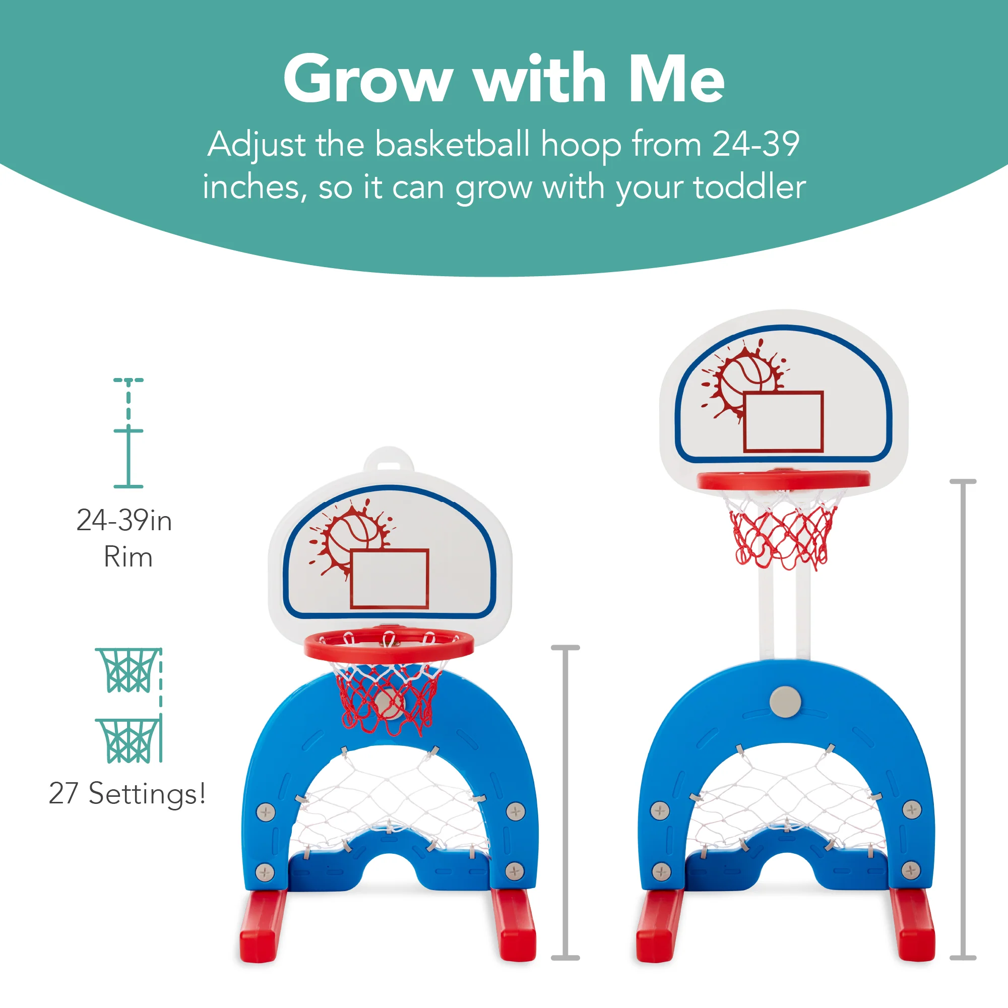 3-in-1 Toddler Basketball Hoop Sports Activity Center Play Set - Image 9