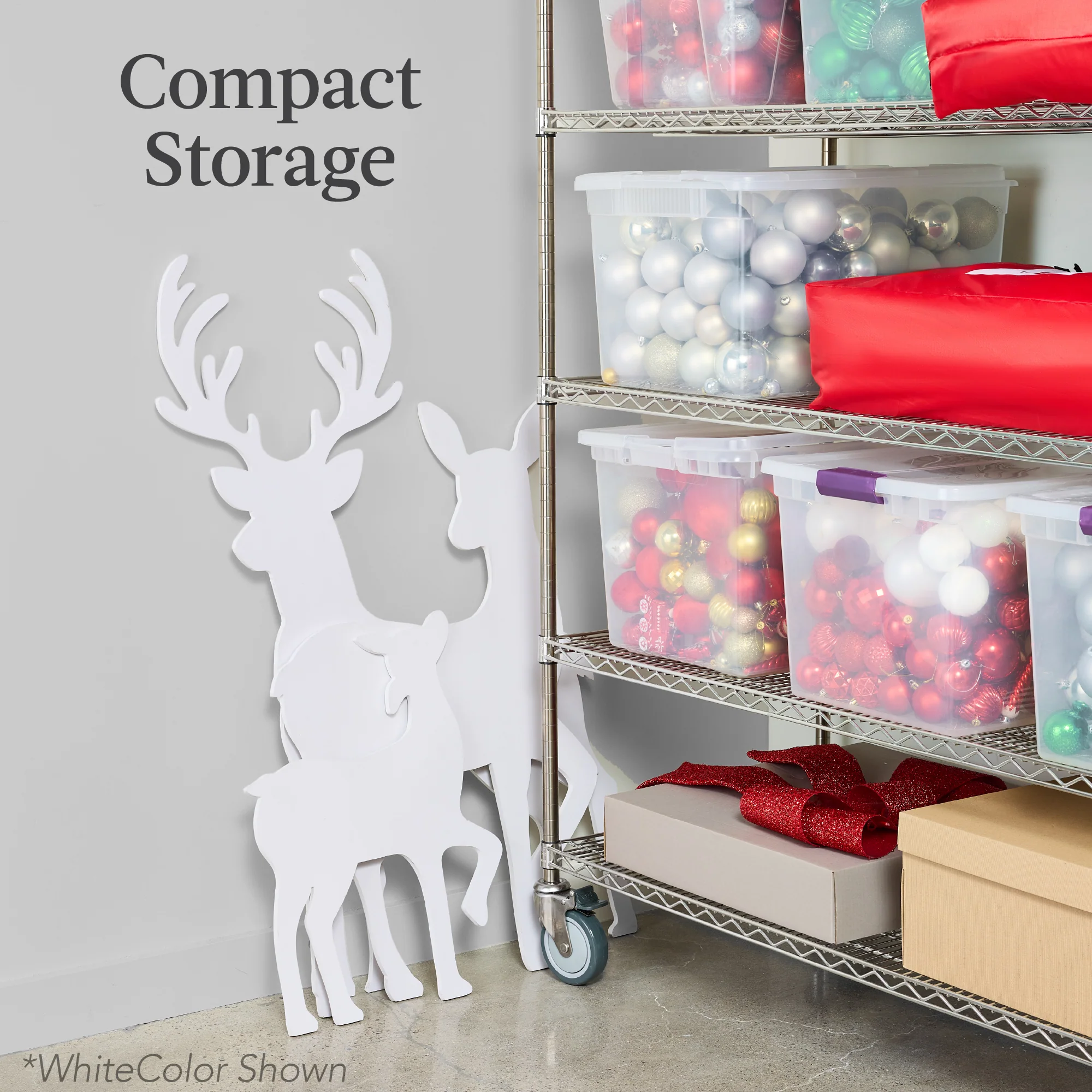 3-Piece 2D Deer Family Silhouette Yard Decoration w/ Buck, Doe, Fawn - 46in - Image 10