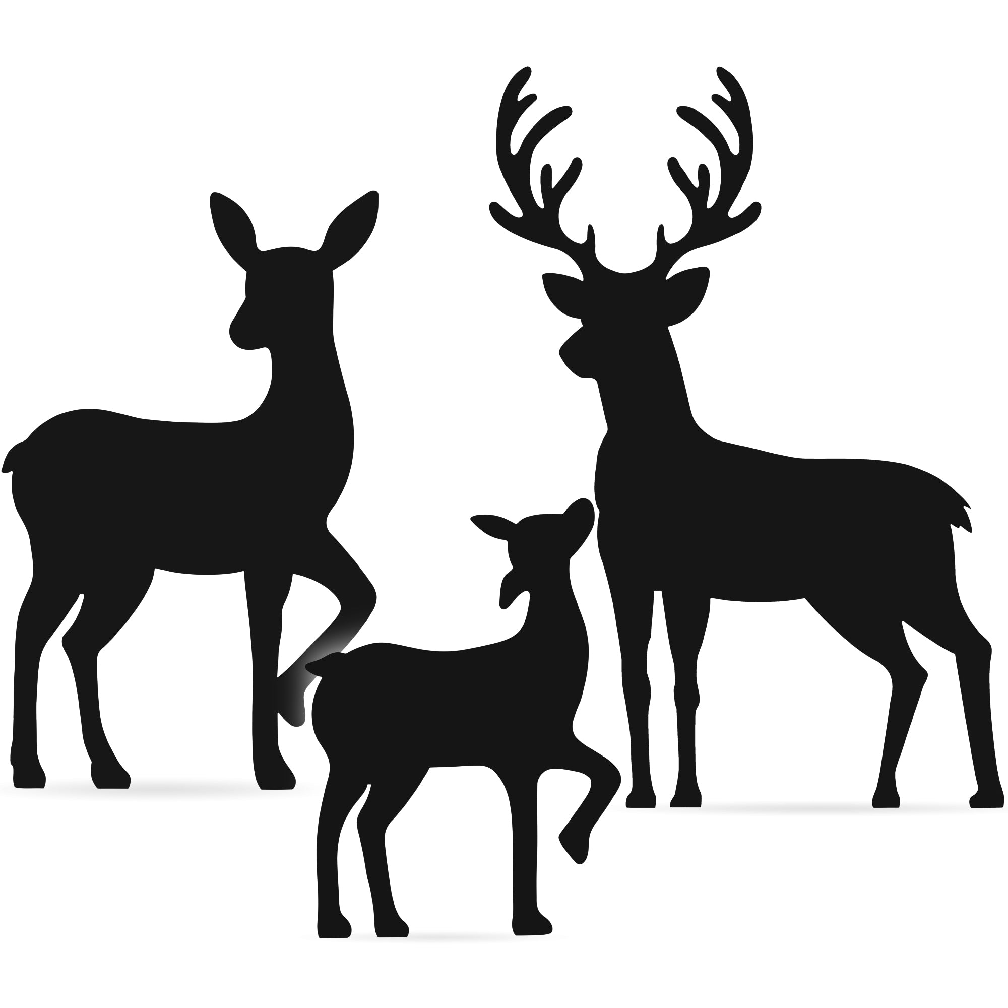3-Piece 2D Deer Family Silhouette Yard Decoration w/ Buck, Doe, Fawn - 46in - Image 11