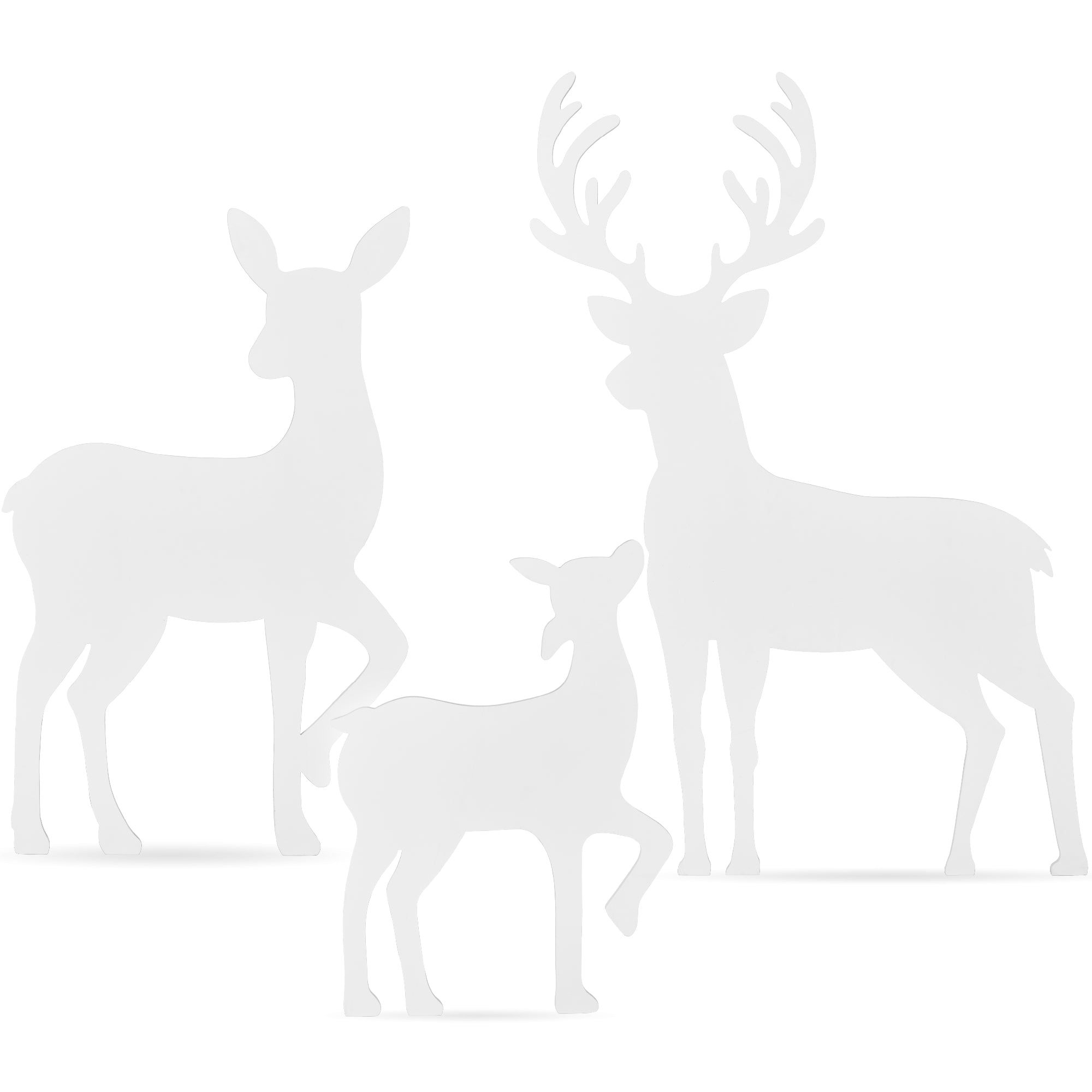 3-Piece 2D Deer Family Silhouette Yard Decoration w/ Buck, Doe, Fawn - 46in - Image 5