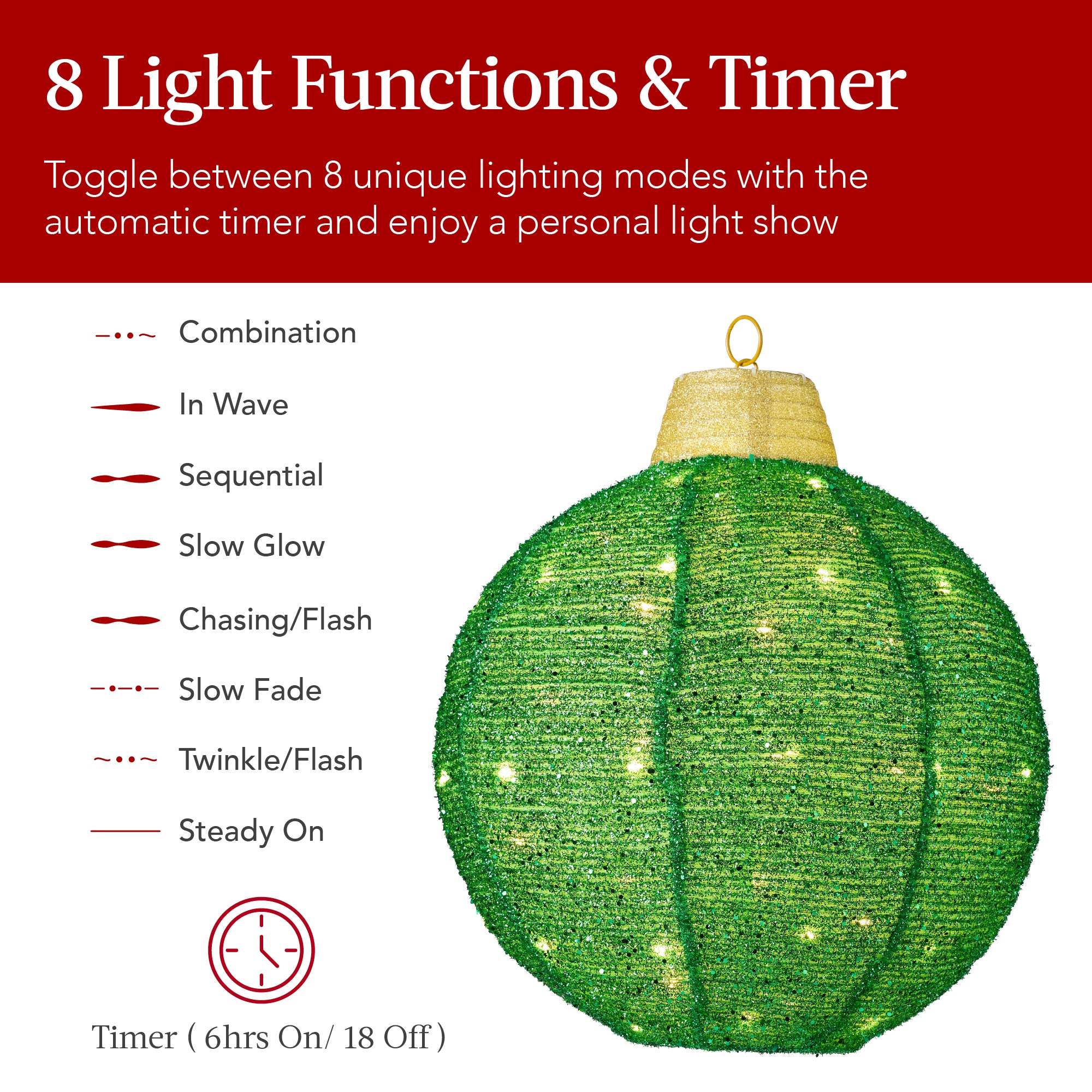 3-Piece Hanging Pop-Up Ornaments Outdoor Christmas Decor, LED Lights - Image 11