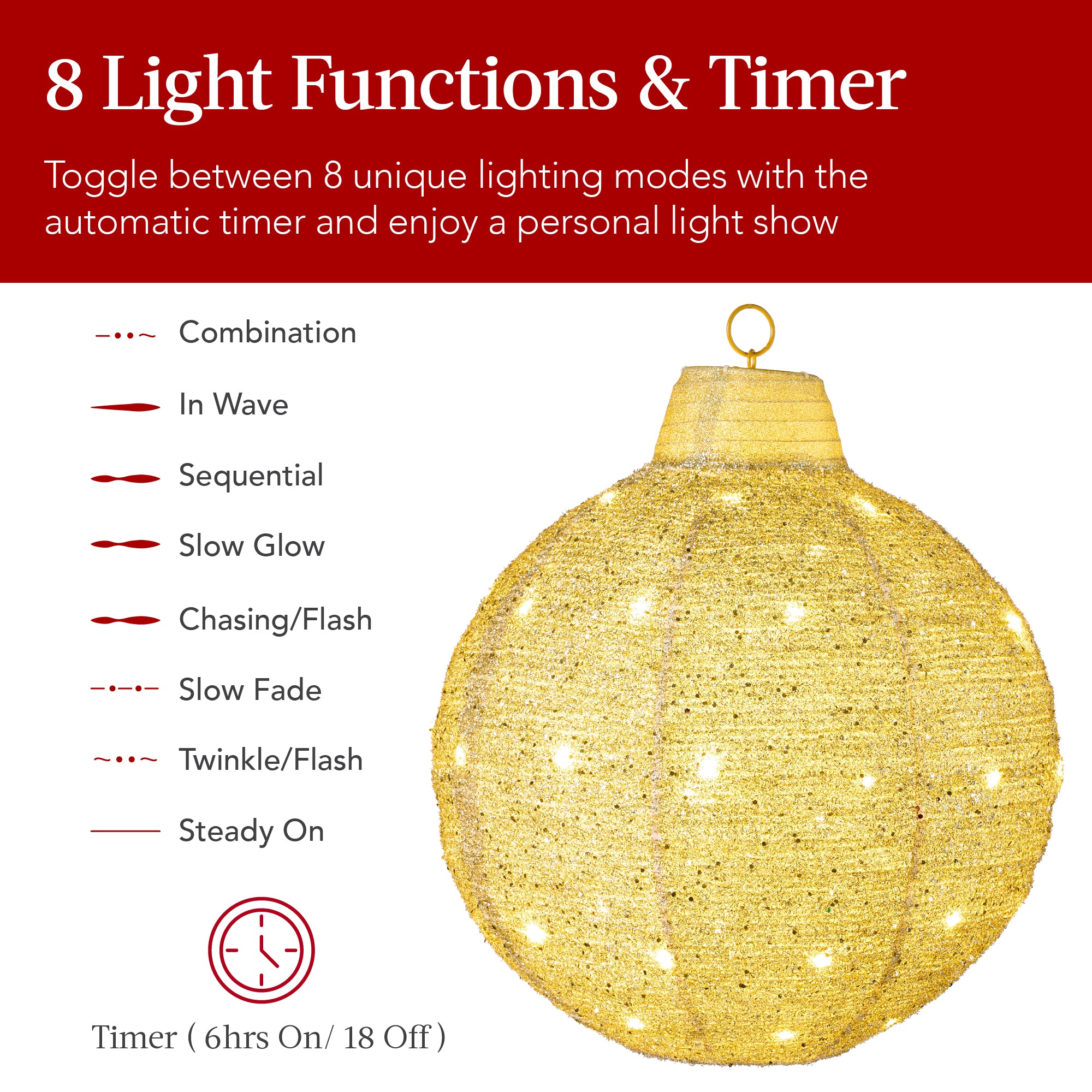 3-Piece Hanging Pop-Up Ornaments Outdoor Christmas Decor, LED Lights - Image 18