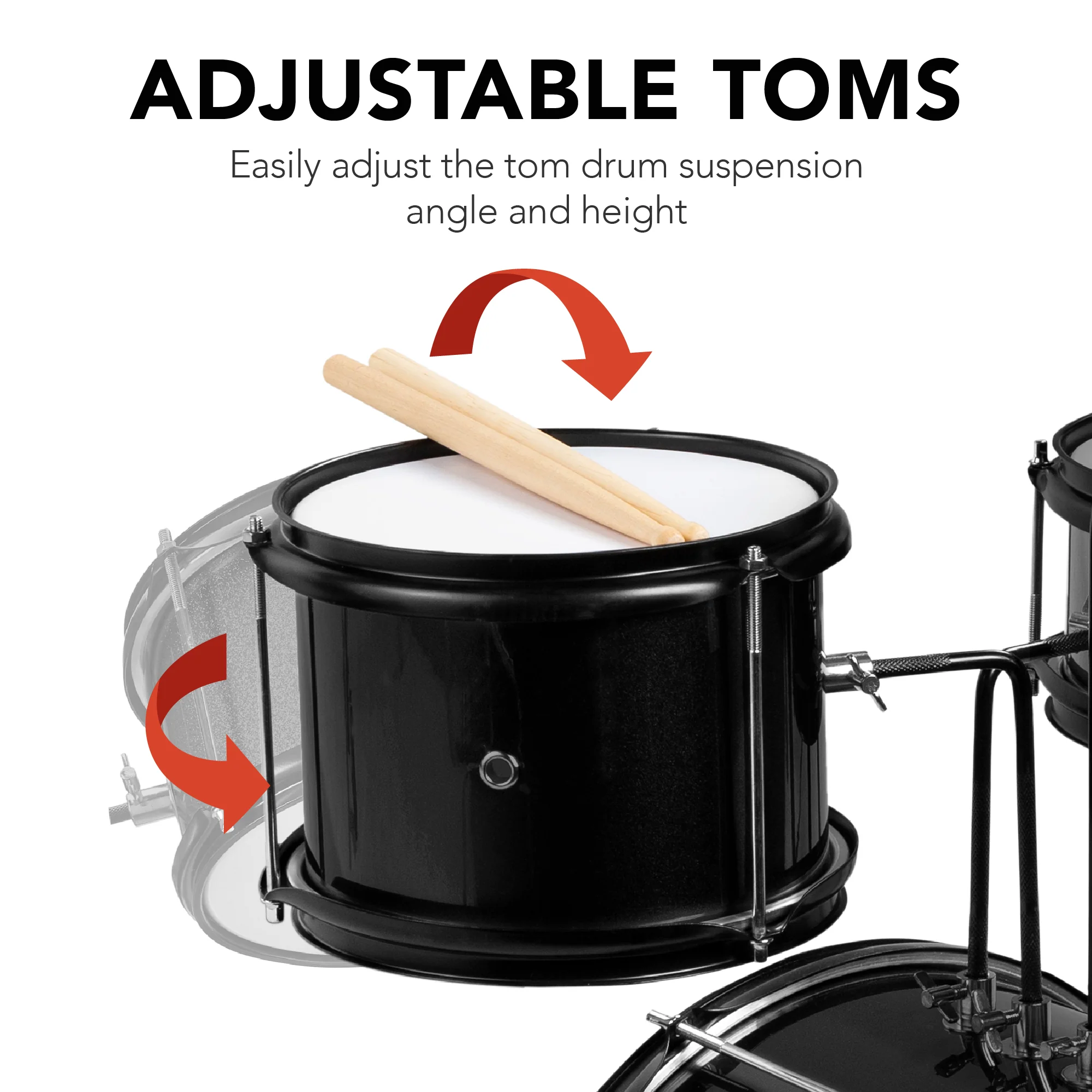 Kids Beginner 3-Piece Drum, Musical Instrument Set w/ Sticks, Stool, Pedal - Image 31