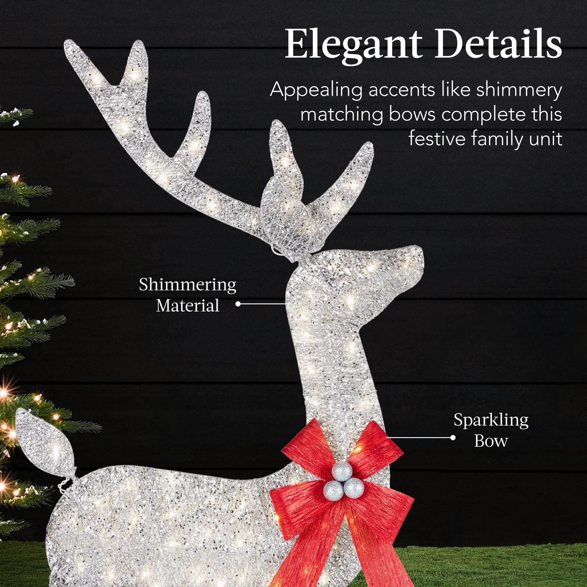 3-Piece Lighted Christmas Deer Set Outdoor Decor with 175 LED Lights - Image 21