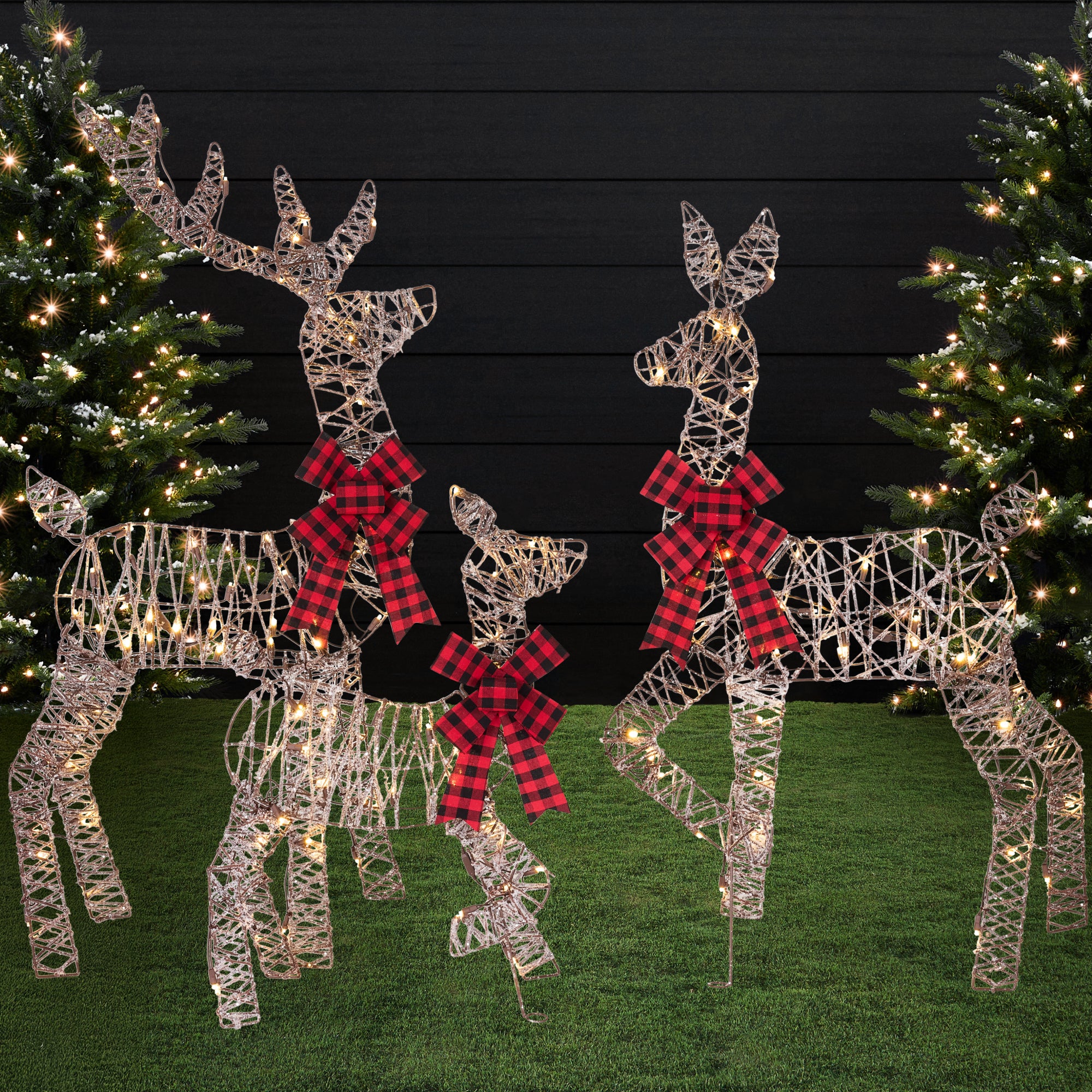 3-Piece Lighted Christmas Deer Set Outdoor Decor with 175 LED Lights - Image 29