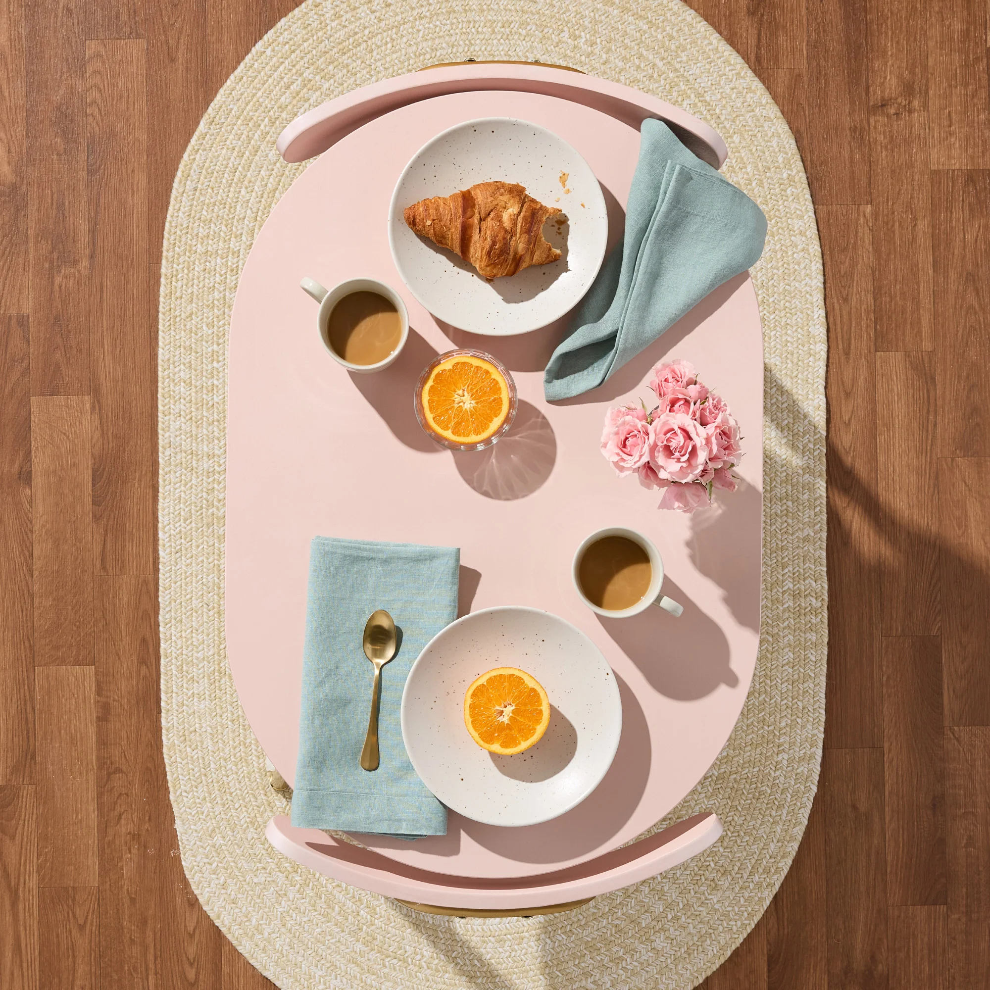 3-Piece Oval Dining Table Set, Small Kitchen Set w/ 2 Chairs - Image 10