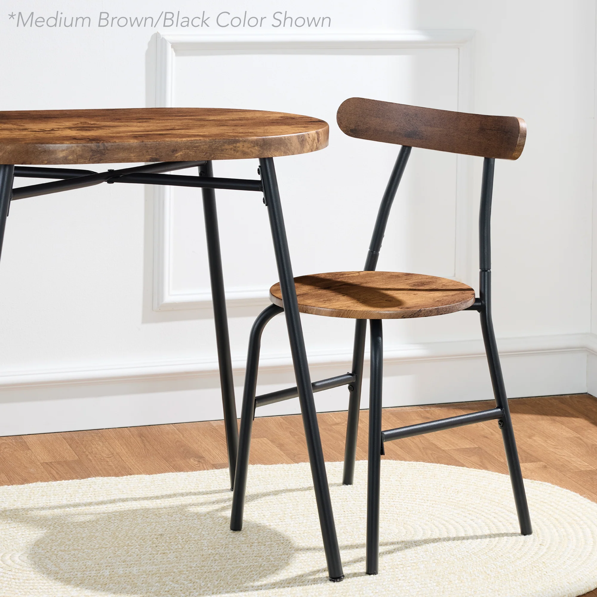 3-Piece Oval Dining Table Set, Small Kitchen Set w/ 2 Chairs - Image 13