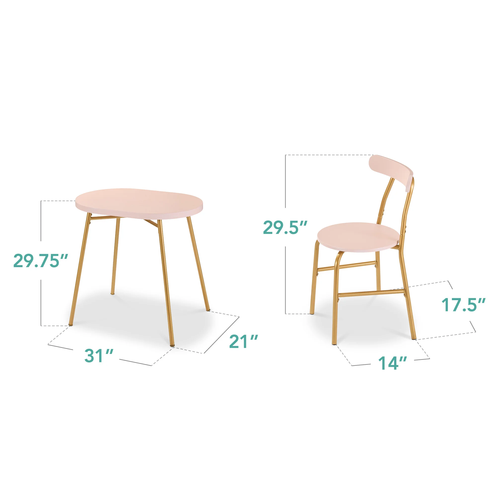 3-Piece Oval Dining Table Set, Small Kitchen Set w/ 2 Chairs - Image 14
