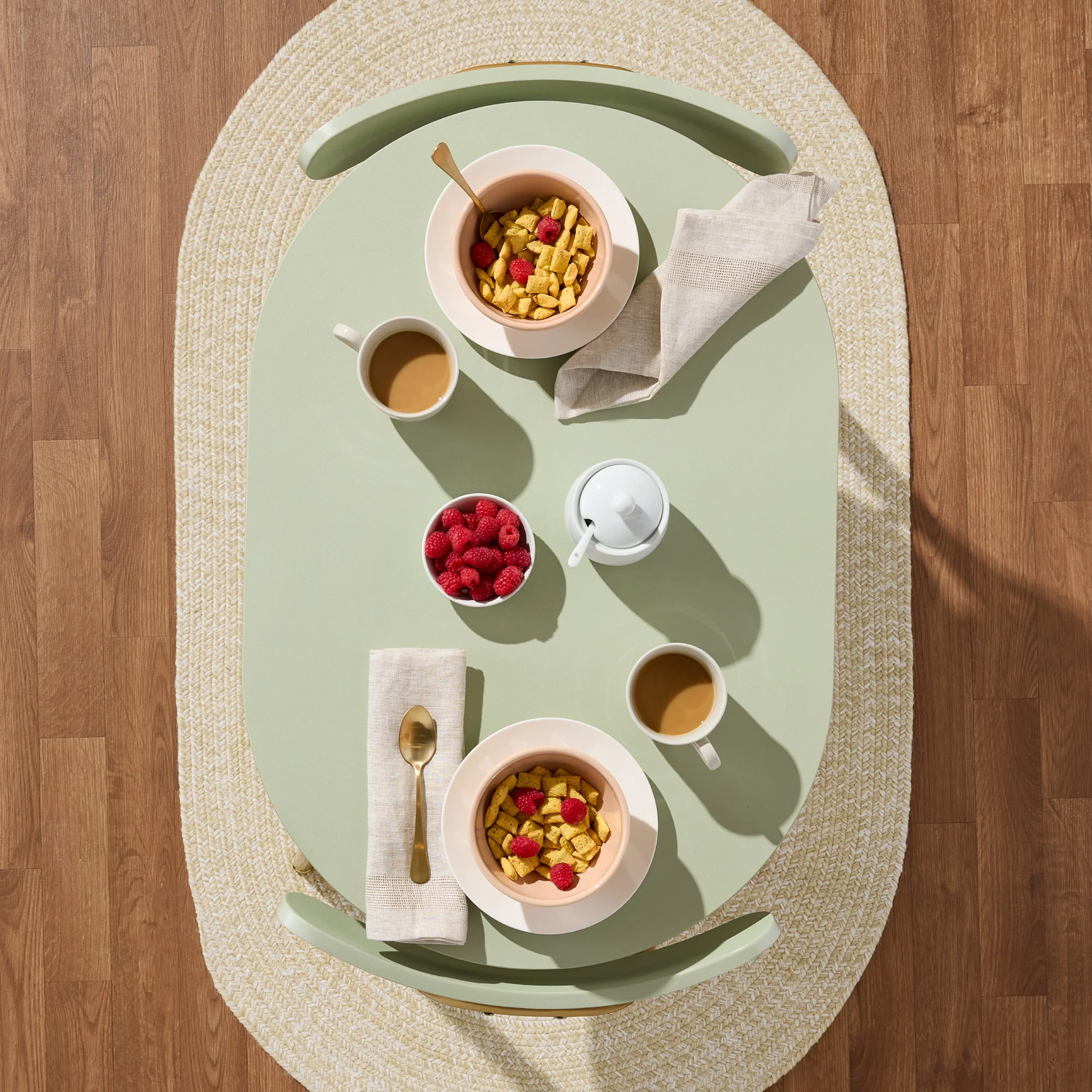 3-Piece Oval Dining Table Set, Small Kitchen Set w/ 2 Chairs - Image 3