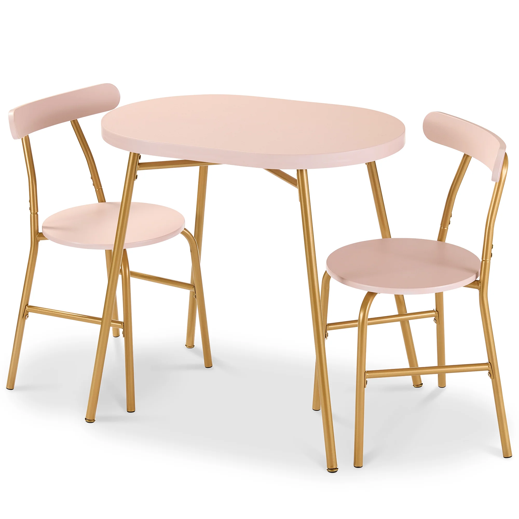 3-Piece Oval Dining Table Set, Small Kitchen Set w/ 2 Chairs - Image 8