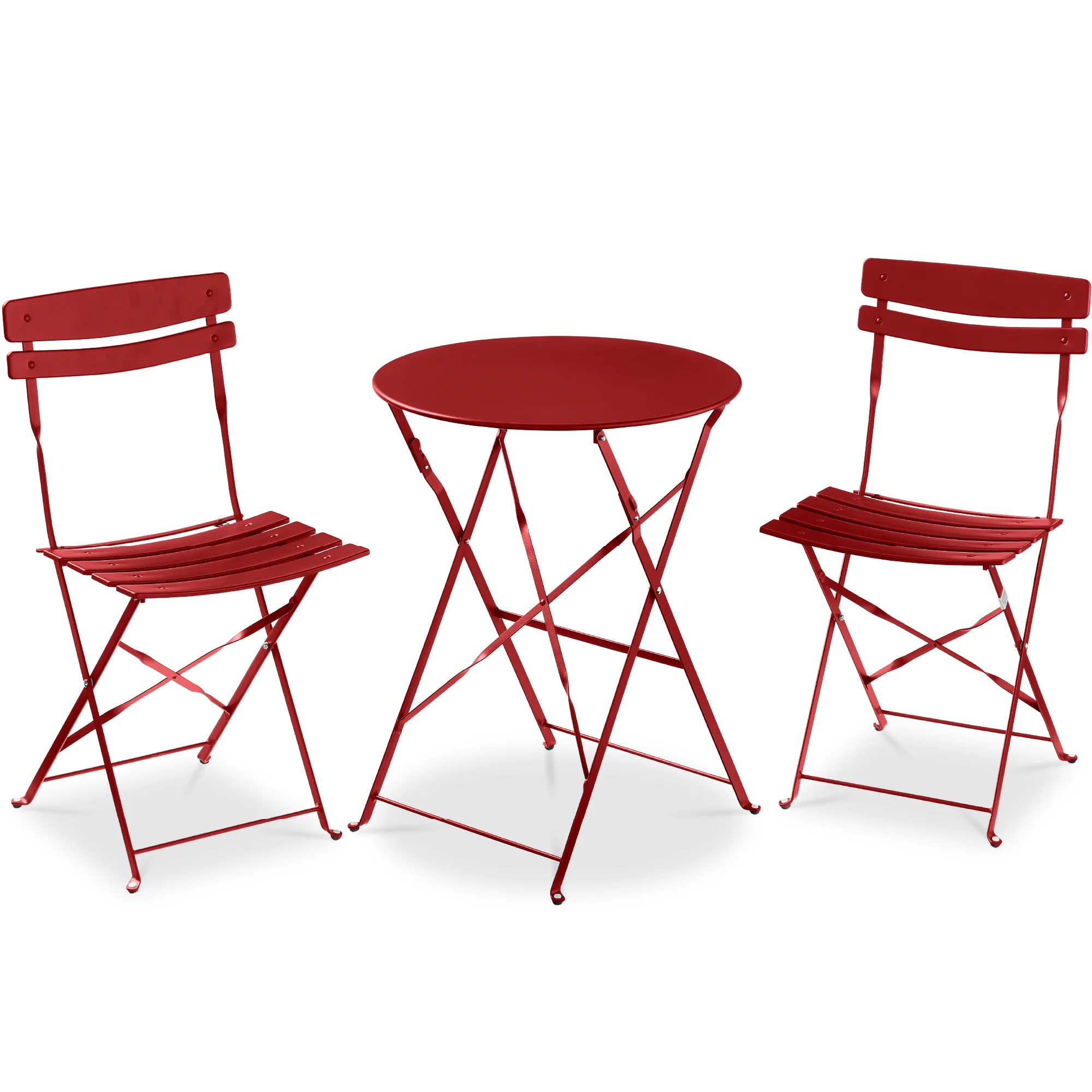 3-Piece Small Folding Patio Bistro Set w/ 2 Chairs - Image 33