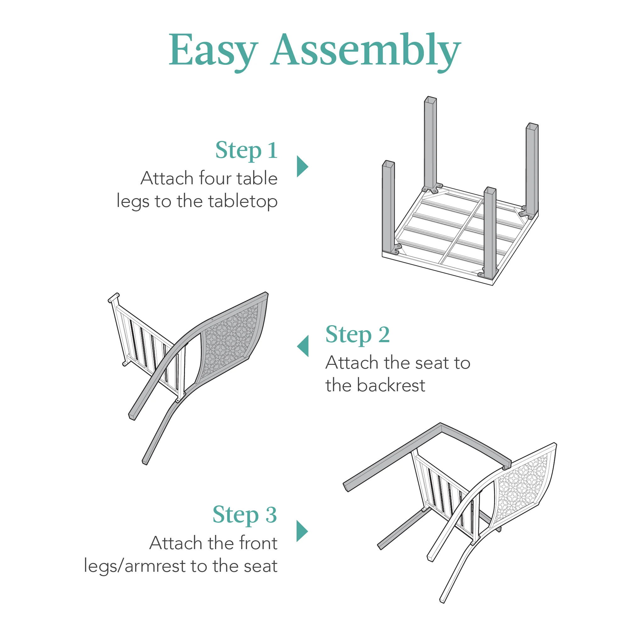 3-Piece Stackable Steel Outdoor Conversation Bistro Set - Image 20
