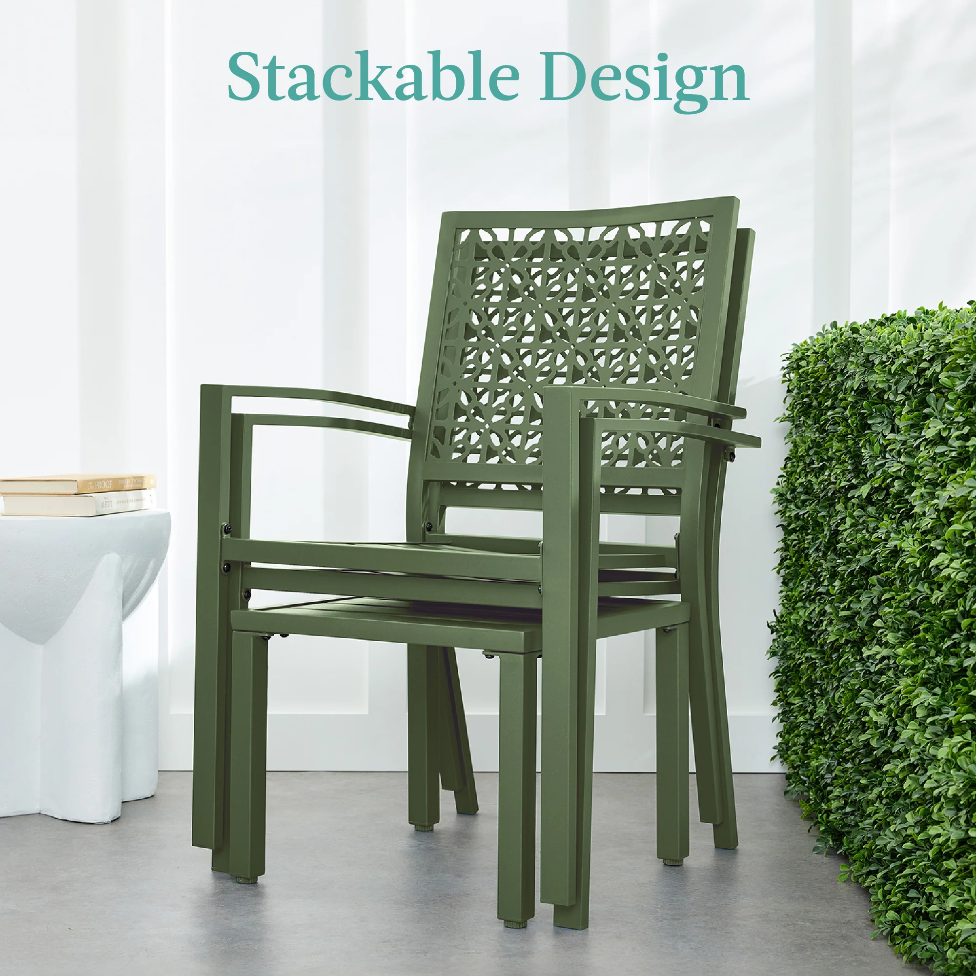 3-Piece Stackable Steel Outdoor Conversation Bistro Set - Image 25