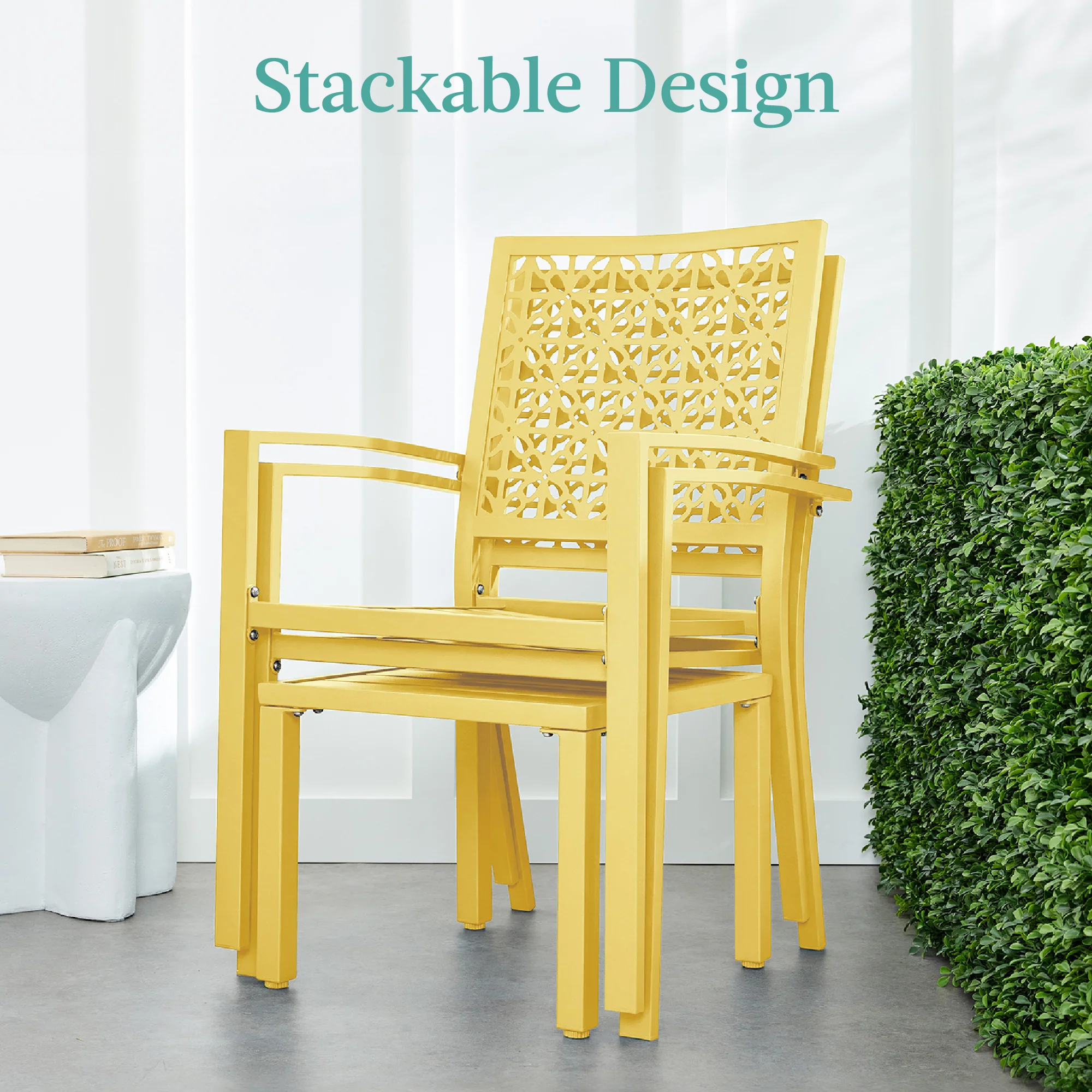 3-Piece Stackable Steel Outdoor Conversation Bistro Set - Image 53