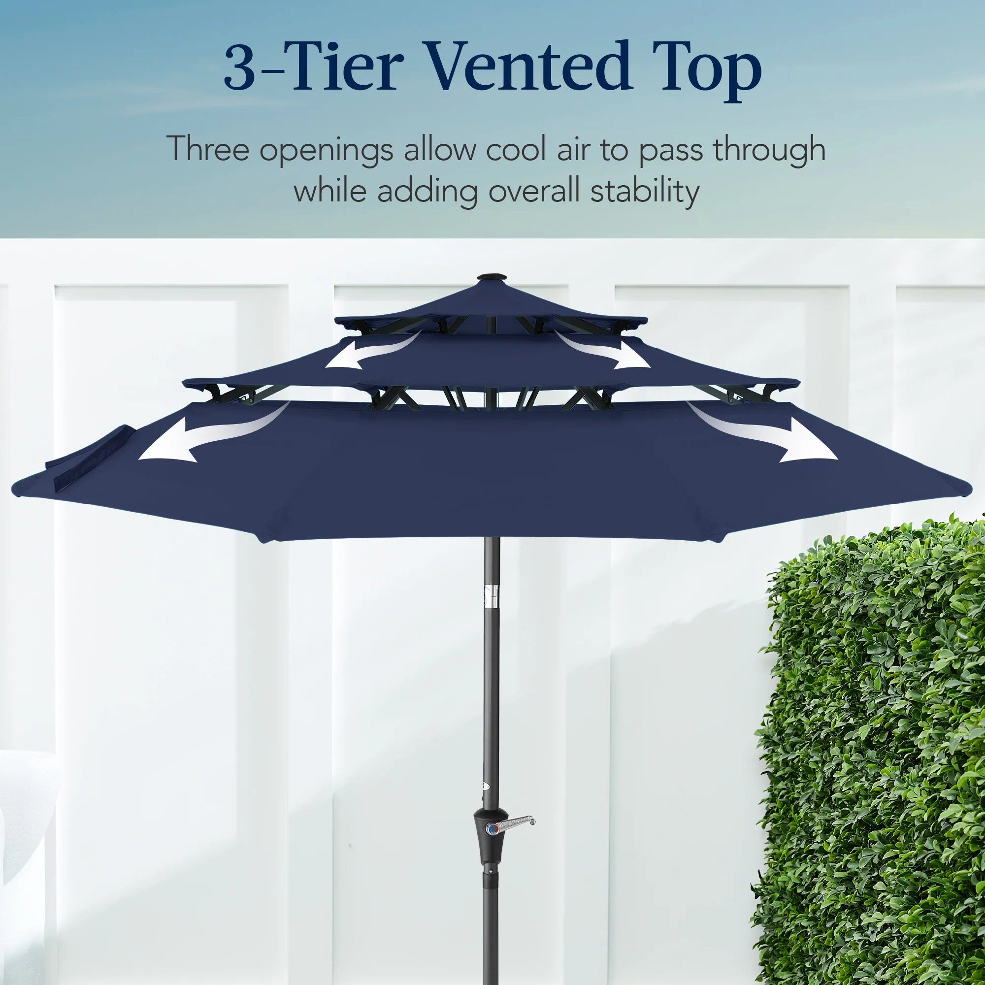 3-Tier Patio Umbrella w/ Tilt Adjustment, Crank - 10ft - Image 10