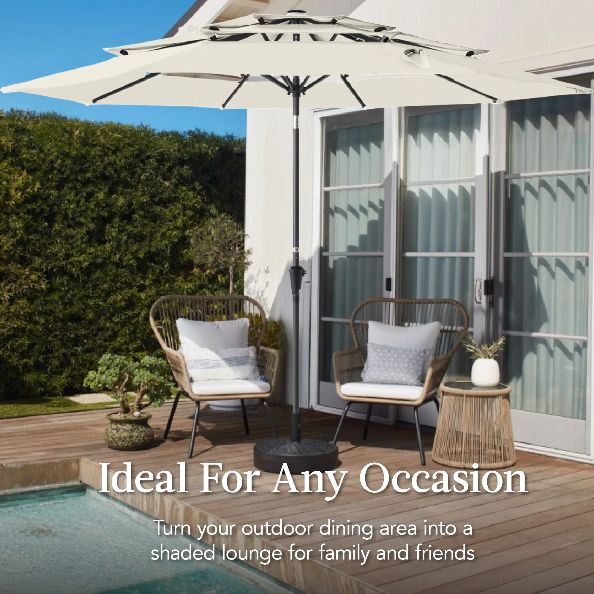 3-Tier Patio Umbrella w/ Tilt Adjustment, Crank - 10ft - Image 109