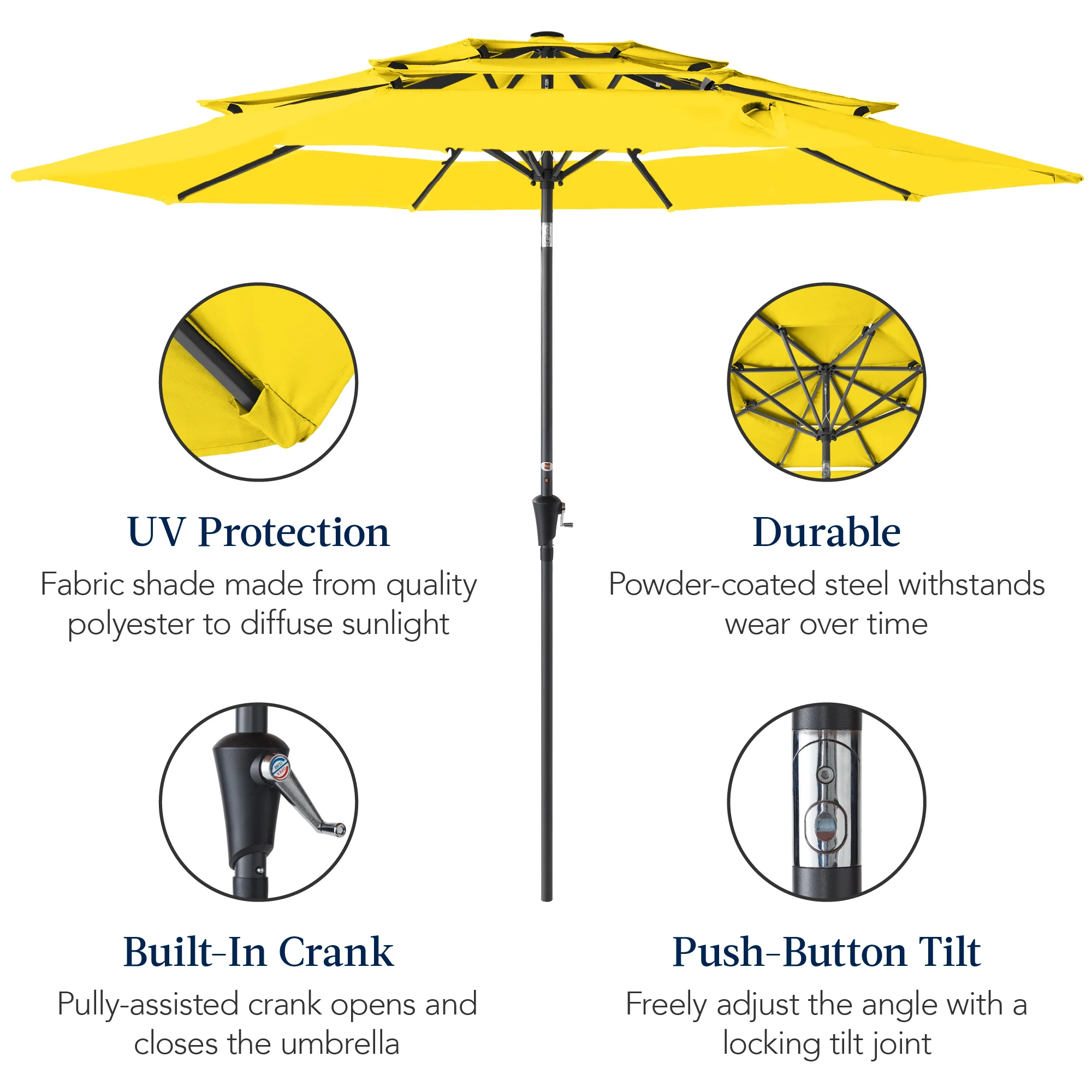 3-Tier Patio Umbrella w/ Tilt Adjustment, Crank - 10ft - Image 118
