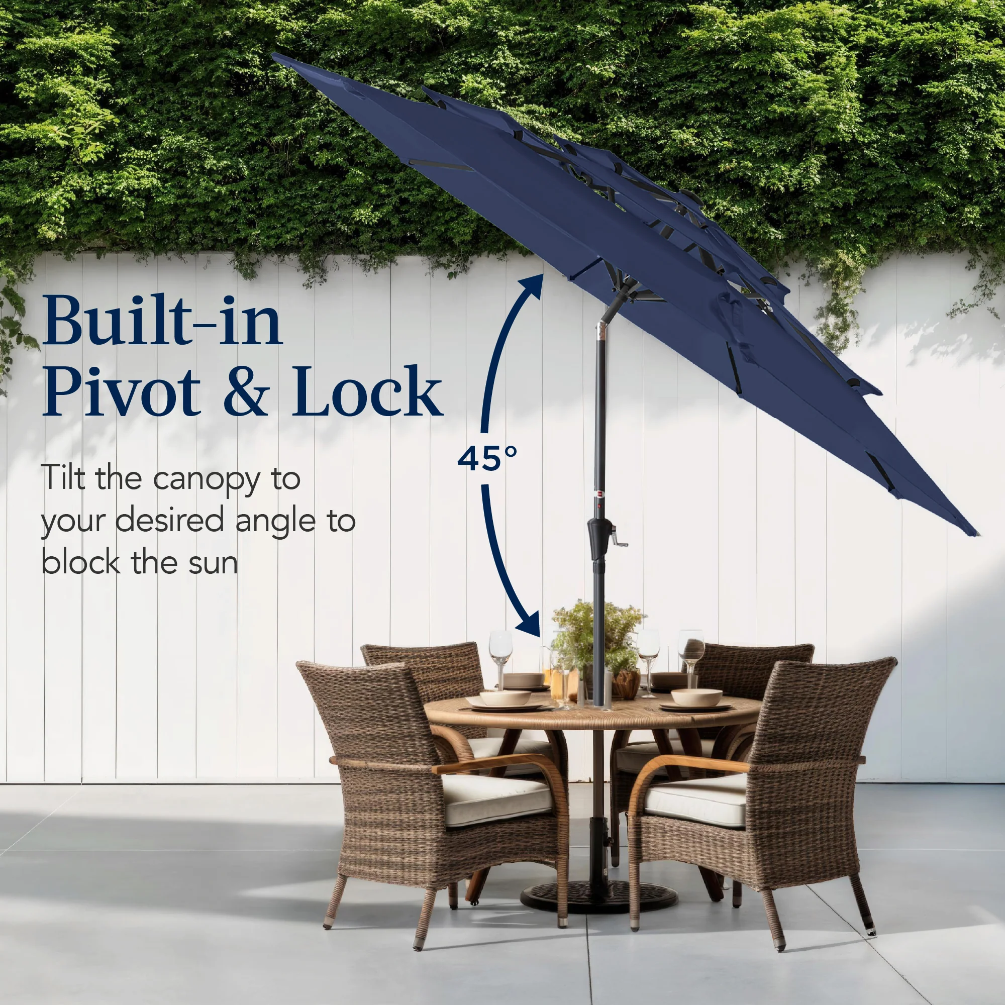 3-Tier Patio Umbrella w/ Tilt Adjustment, Crank - 10ft - Image 12