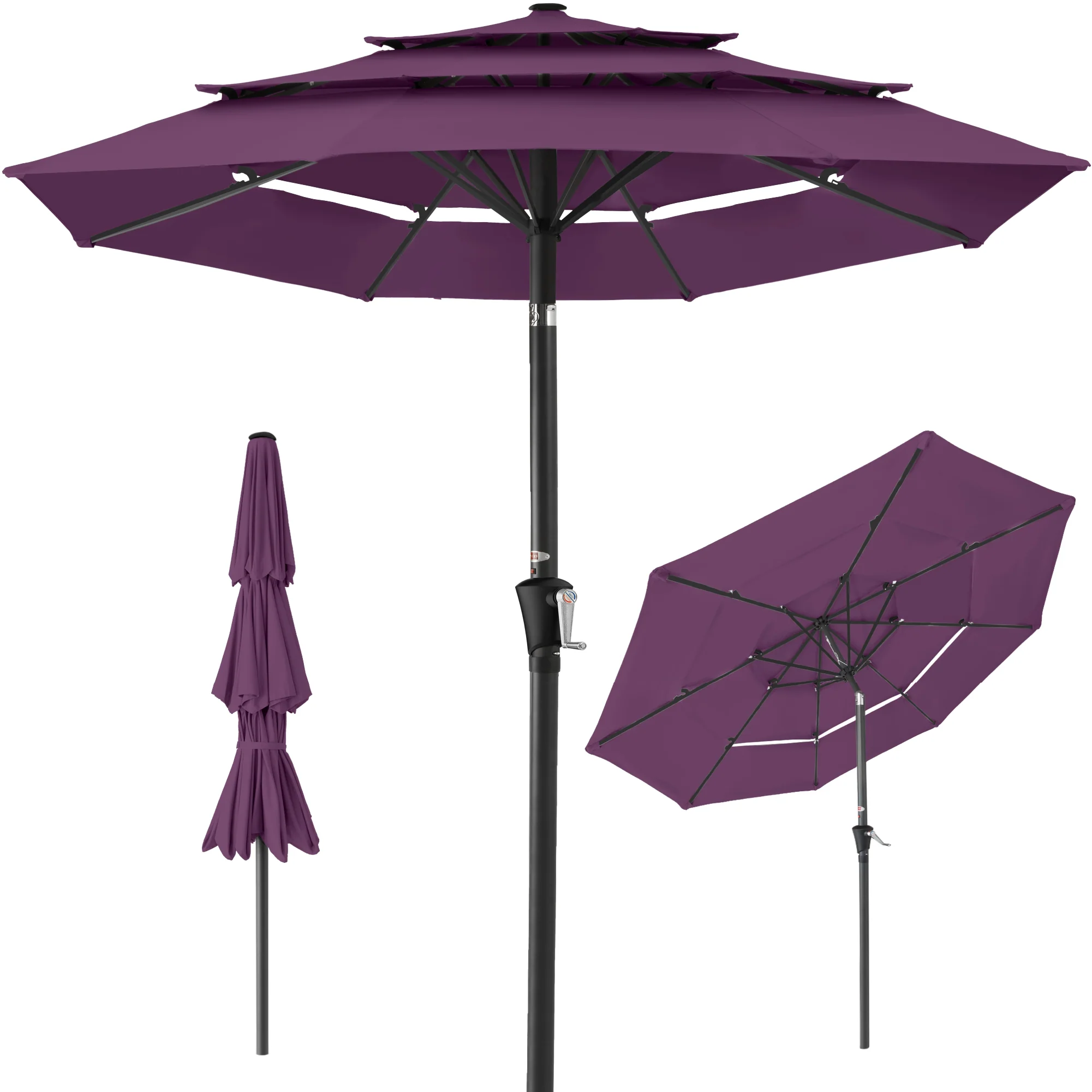 3-Tier Patio Umbrella w/ Tilt Adjustment, Crank - 10ft - Image 127