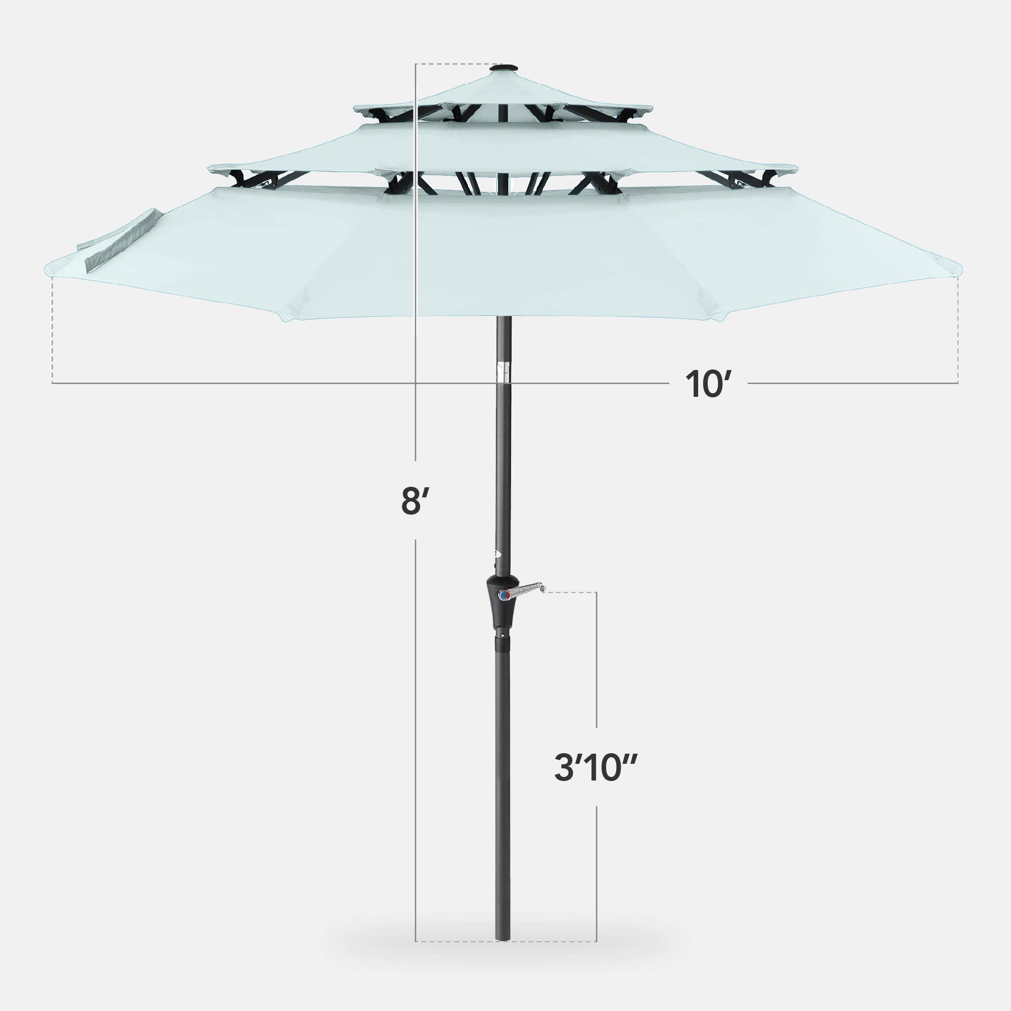 3-Tier Patio Umbrella w/ Tilt Adjustment, Crank - 10ft - Image 135