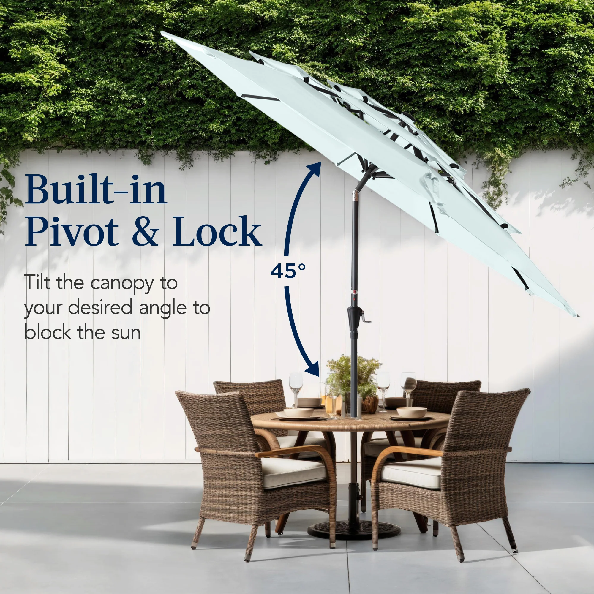 3-Tier Patio Umbrella w/ Tilt Adjustment, Crank - 10ft - Image 138