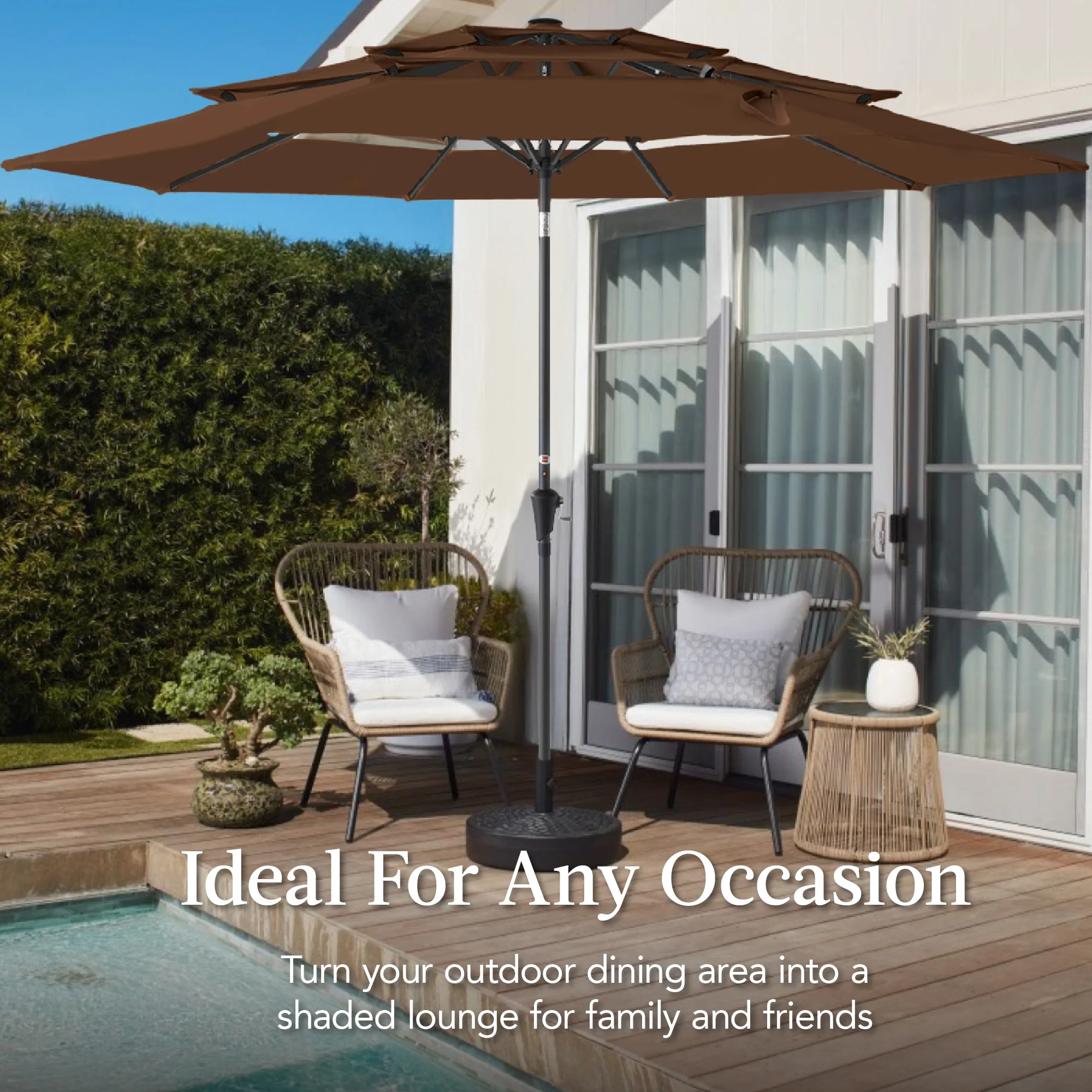 3-Tier Patio Umbrella w/ Tilt Adjustment, Crank - 10ft - Image 144