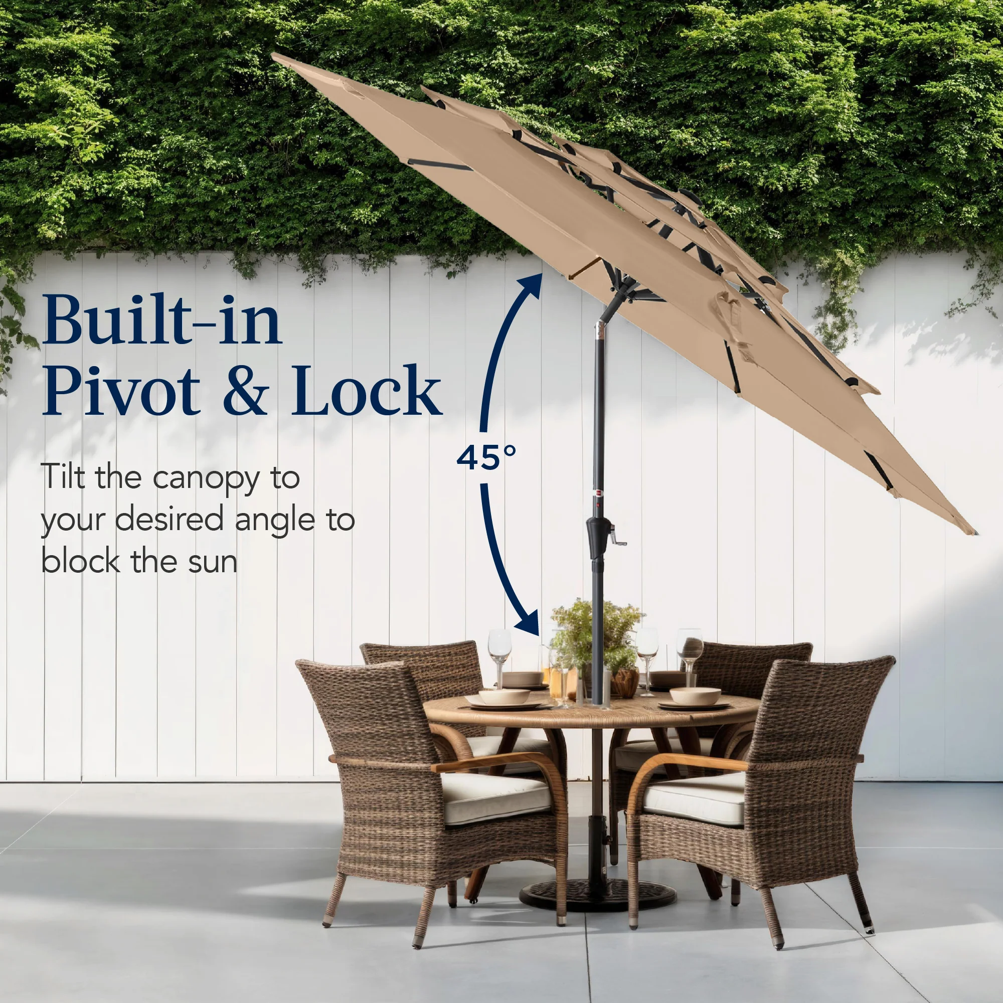 3-Tier Patio Umbrella w/ Tilt Adjustment, Crank - 10ft - Image 47