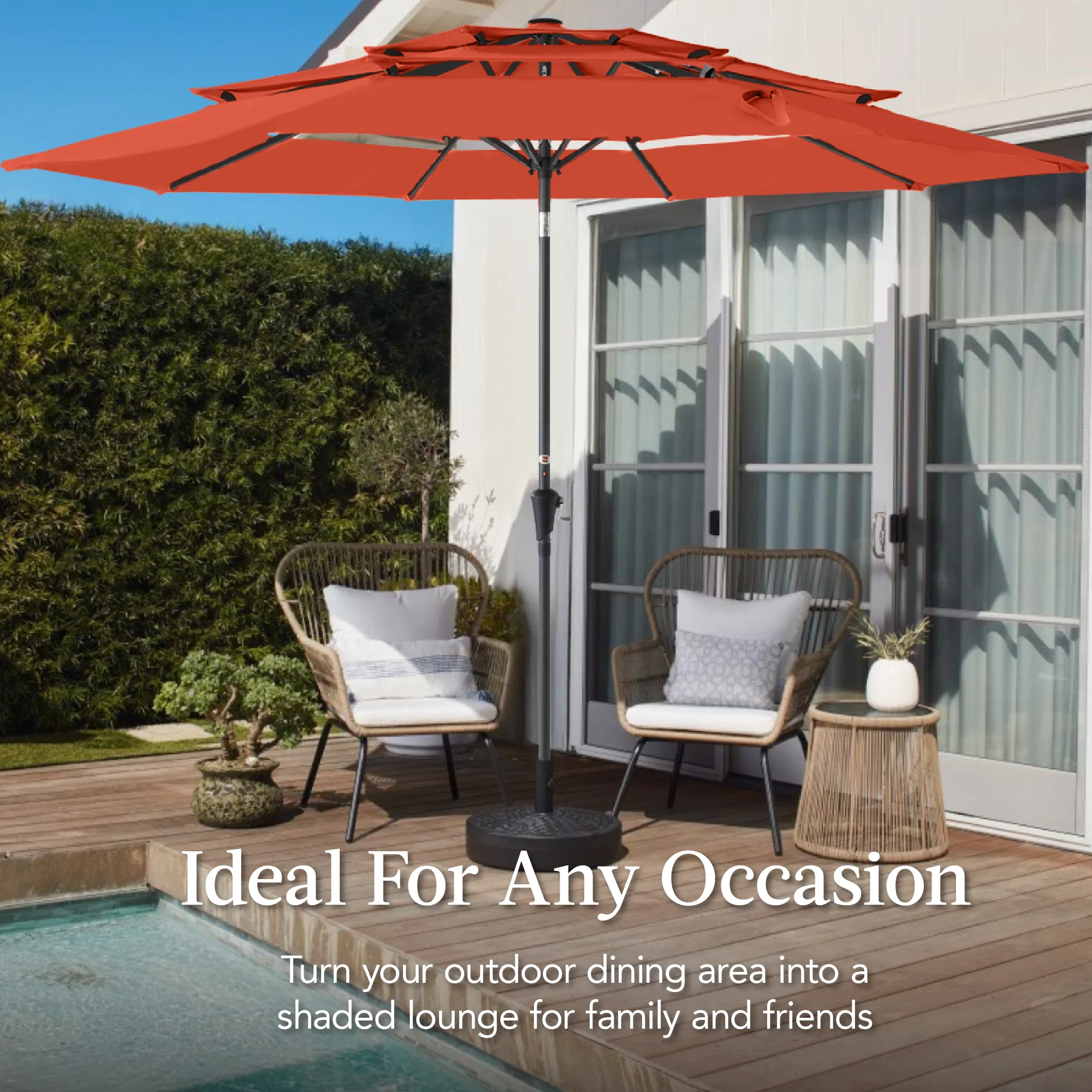 3-Tier Patio Umbrella w/ Tilt Adjustment, Crank - 10ft - Image 60