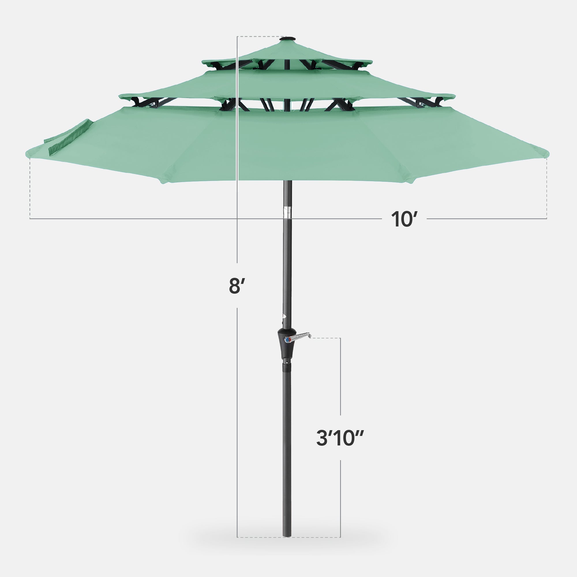 3-Tier Patio Umbrella w/ Tilt Adjustment, Crank - 10ft - Image 65