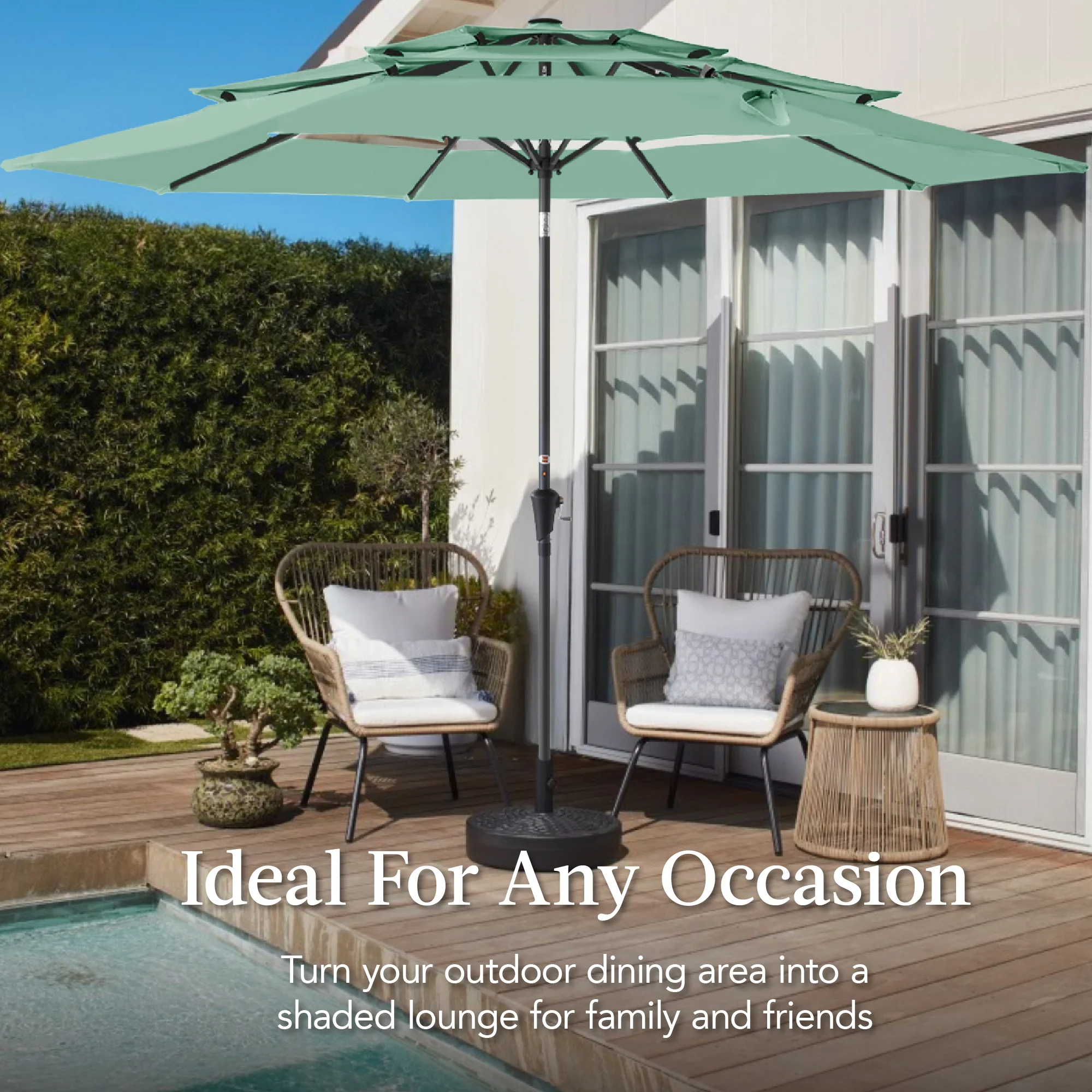 3-Tier Patio Umbrella w/ Tilt Adjustment, Crank - 10ft - Image 67